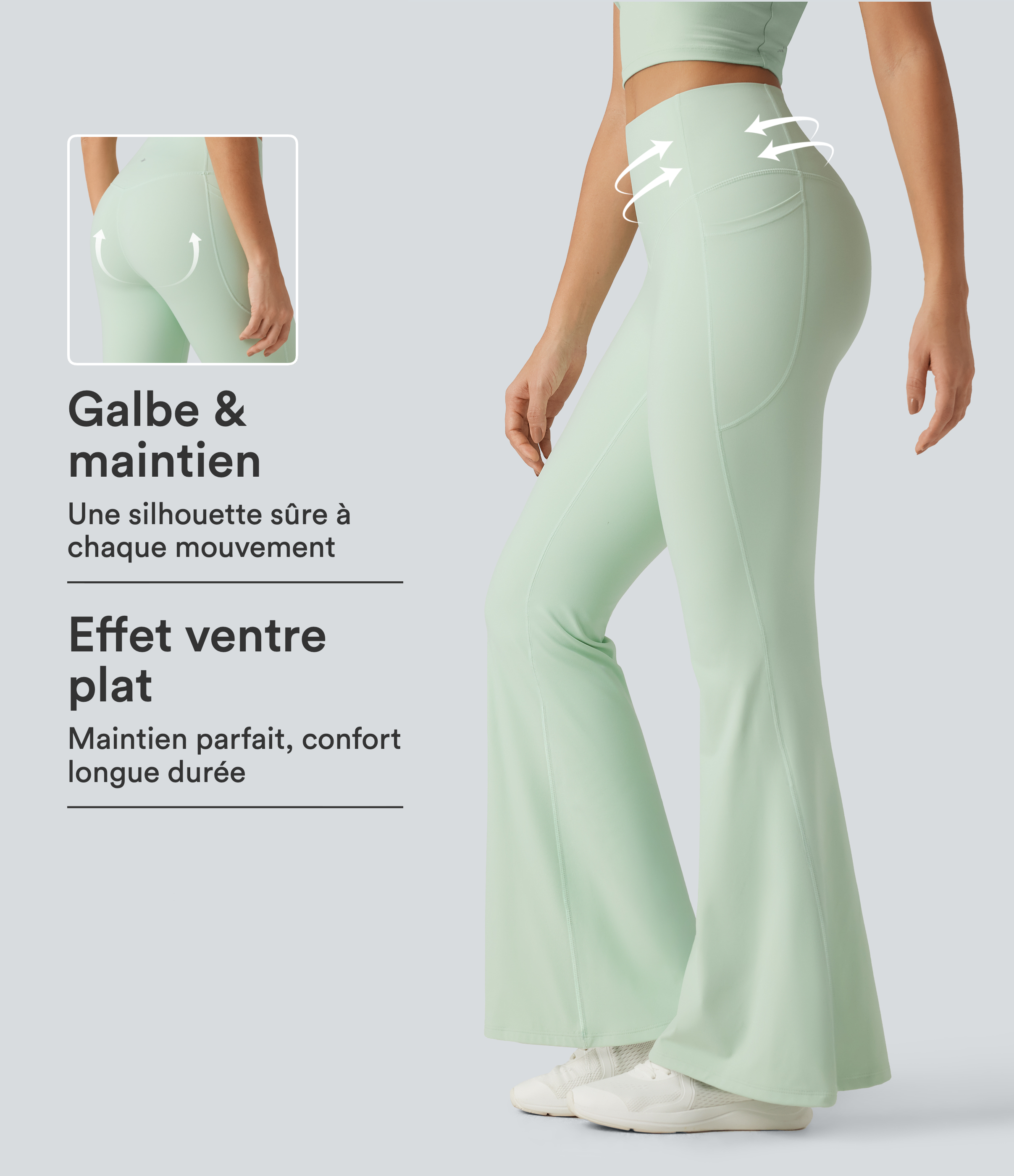 Legging de yoga flare Halara UltraSculpt™ taille haute gainant avec poches