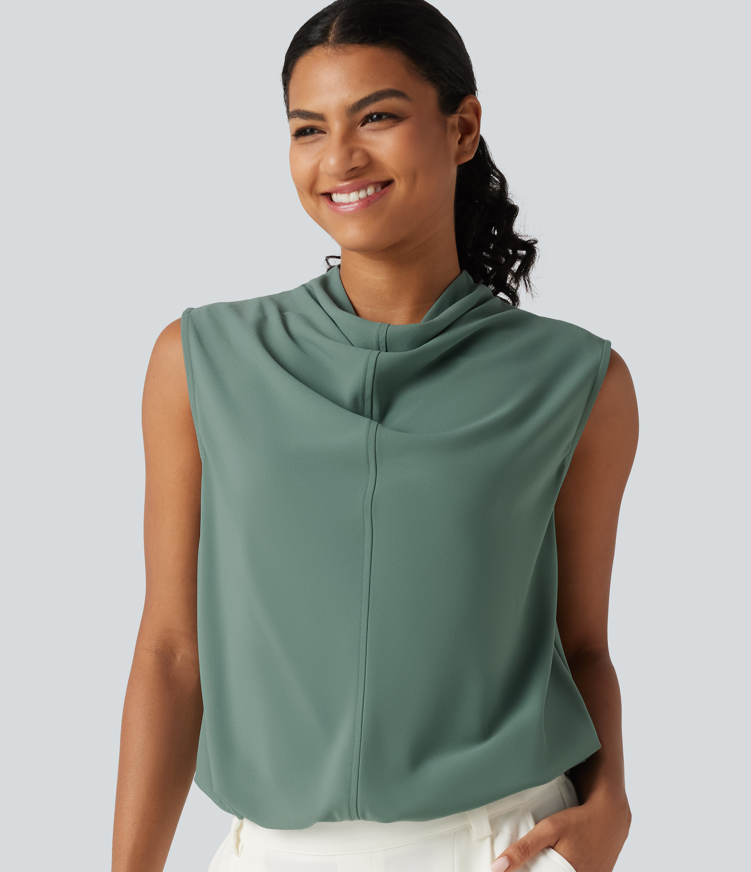 Cowl Neck Sleeveless Casual Top