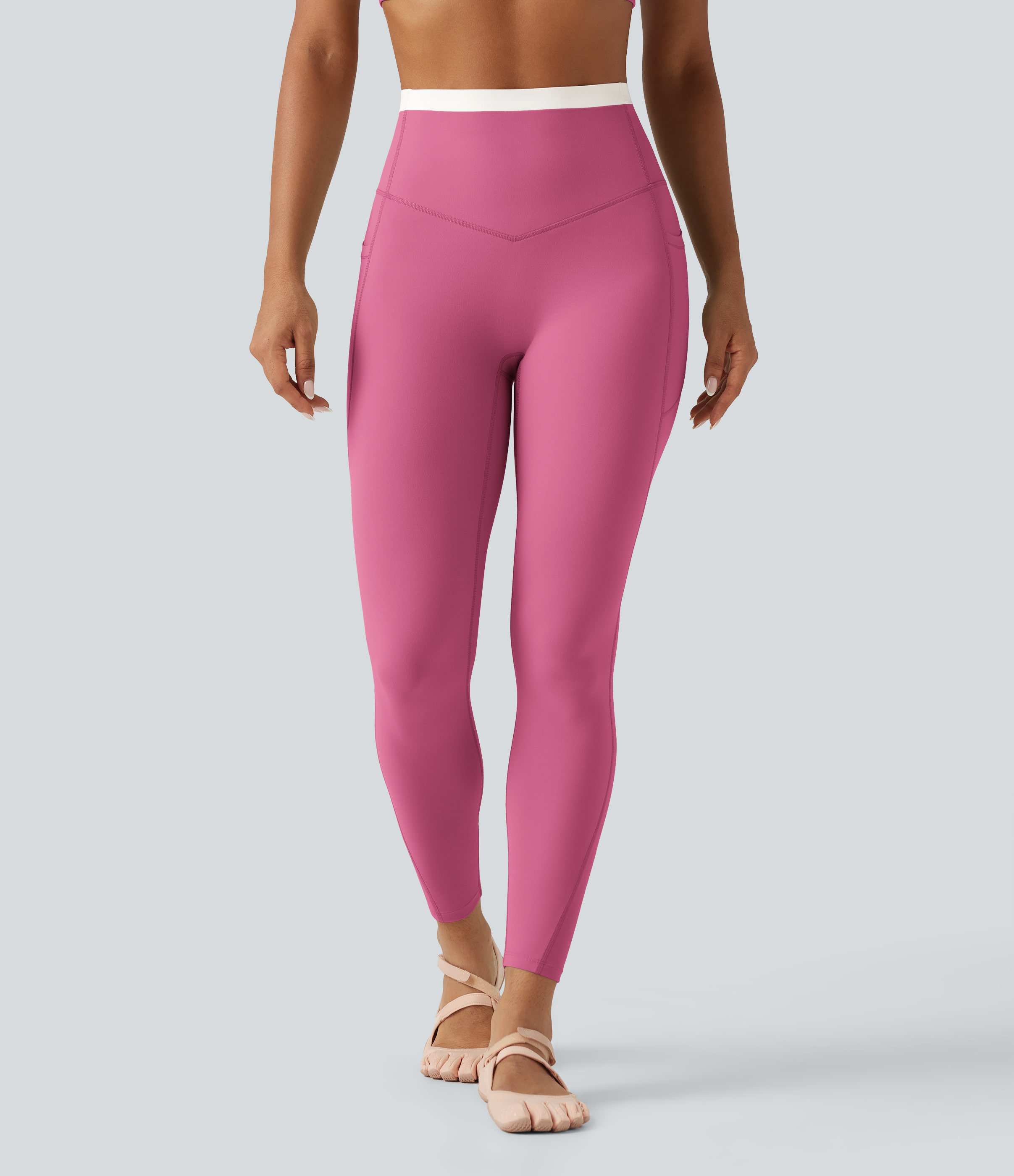 Halara UltraSculpt™ High Waisted Tummy Control Color Block Skinny Yoga Leggings with Pockets