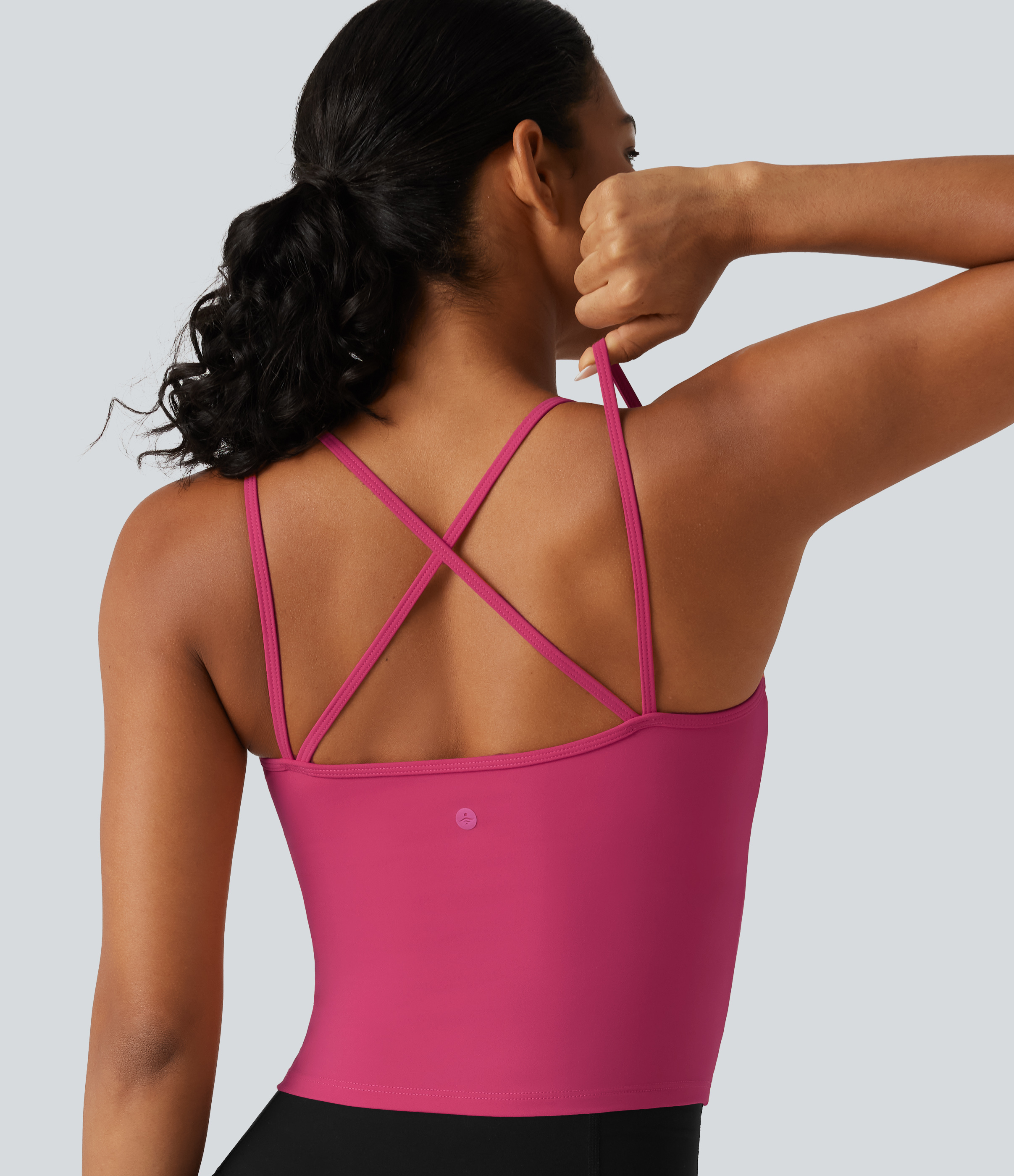 U‑Neck Crisscross Back Built-in Bra InstantCool Quick Dry Casual Tank Top-UPF50+