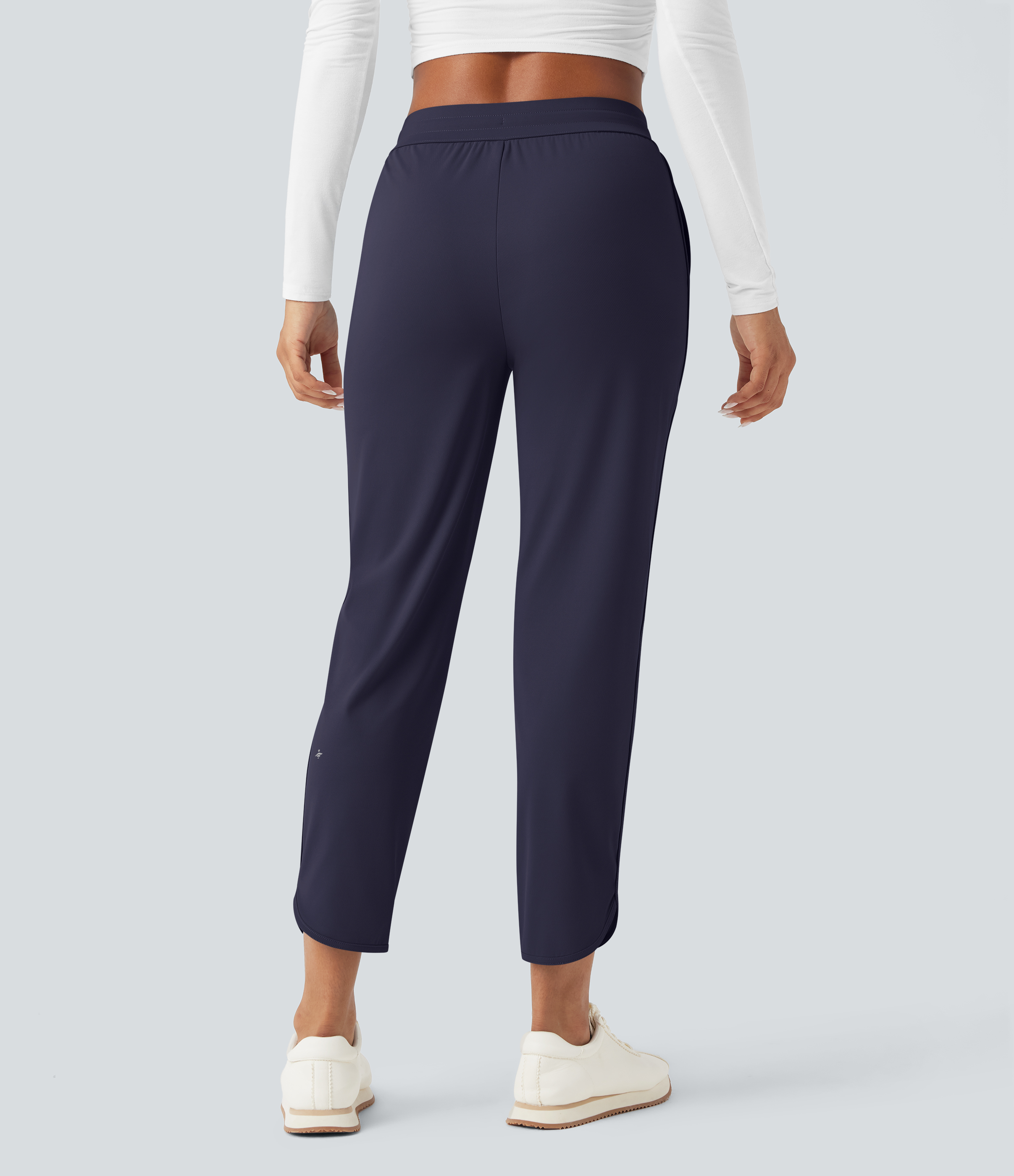 Graphite Twill Pantalon de golf fuselé, taille mi-haute, cordon, ourlet courbé, séchage rapide, avec poches—UPF40+ / 2