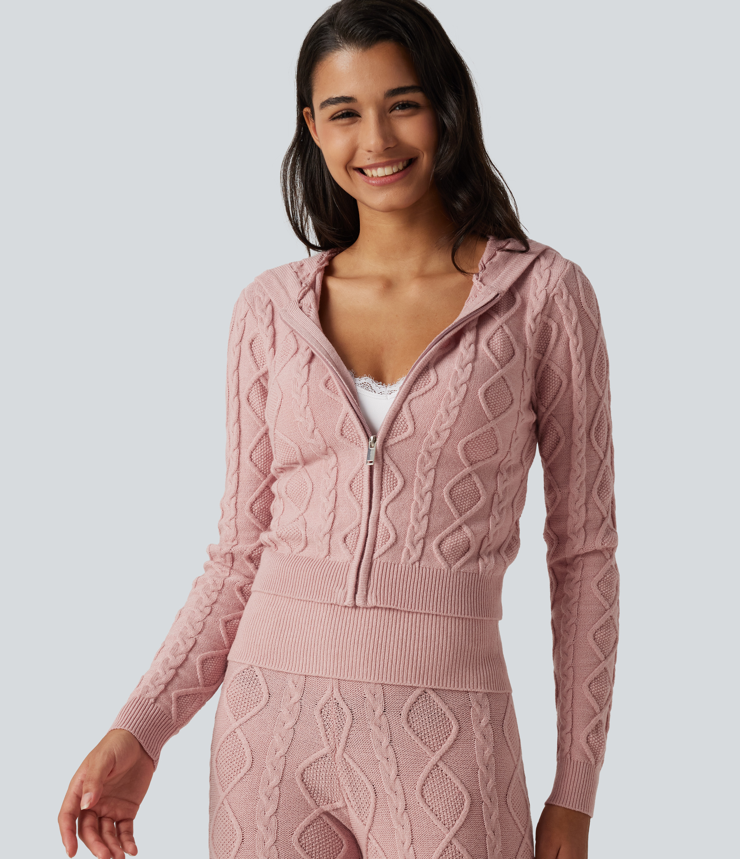 Hooded Long Sleeve Lounge Cardigan