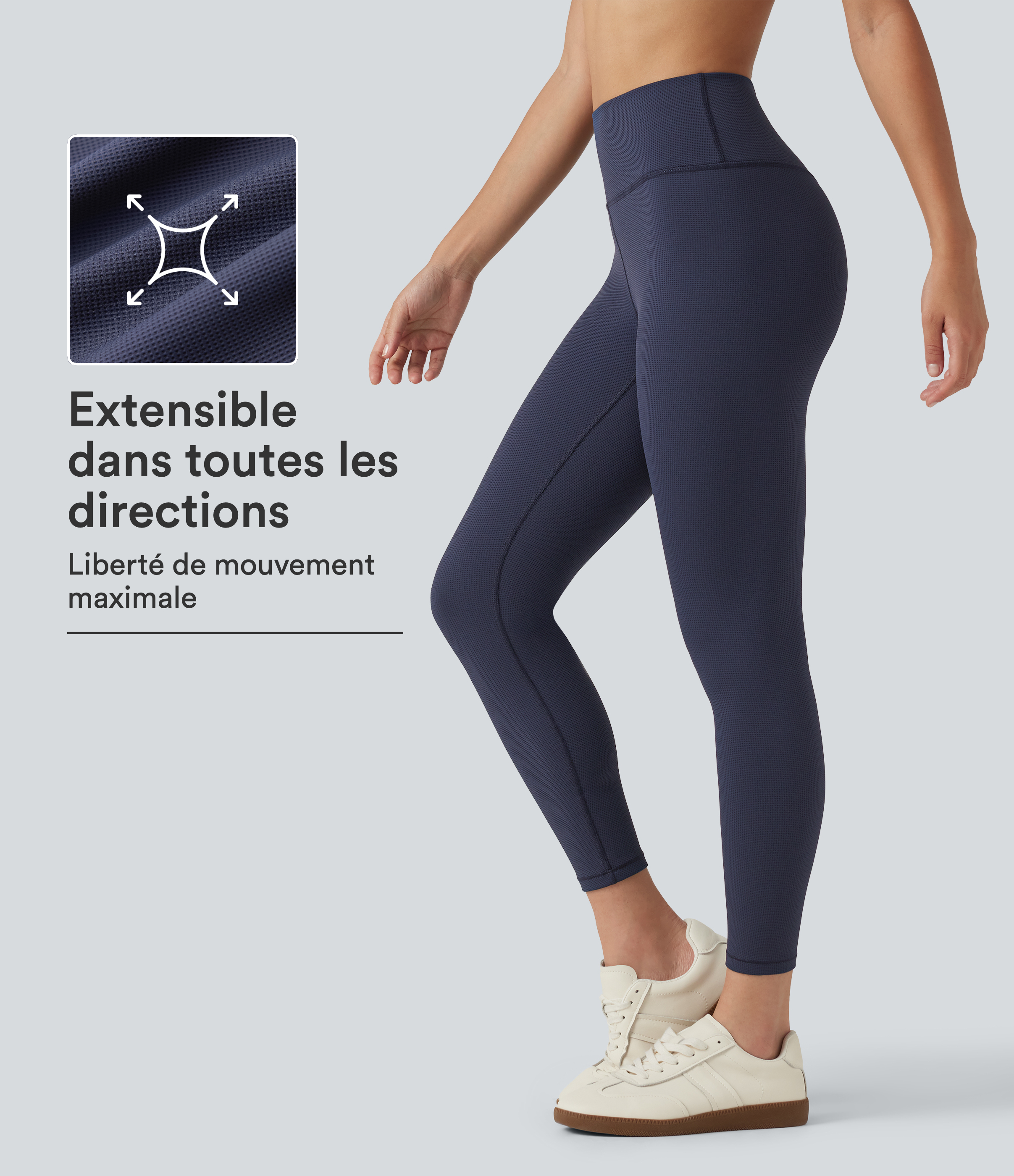Peacoat Legging taille haute en tissu gaufré / 1