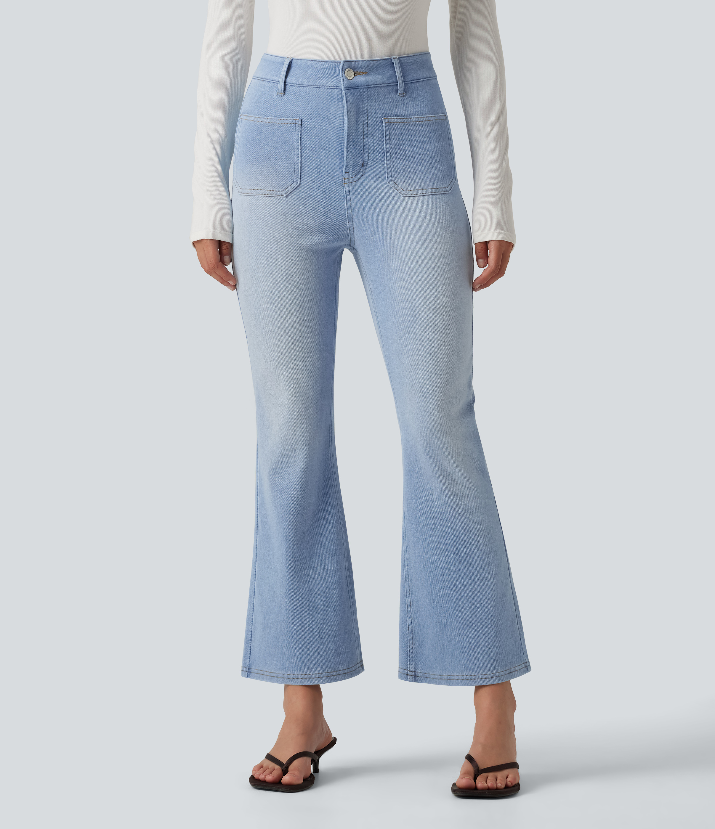 Halara Flex™ Mid Rise Bootcut Casual Jeans with Pockets