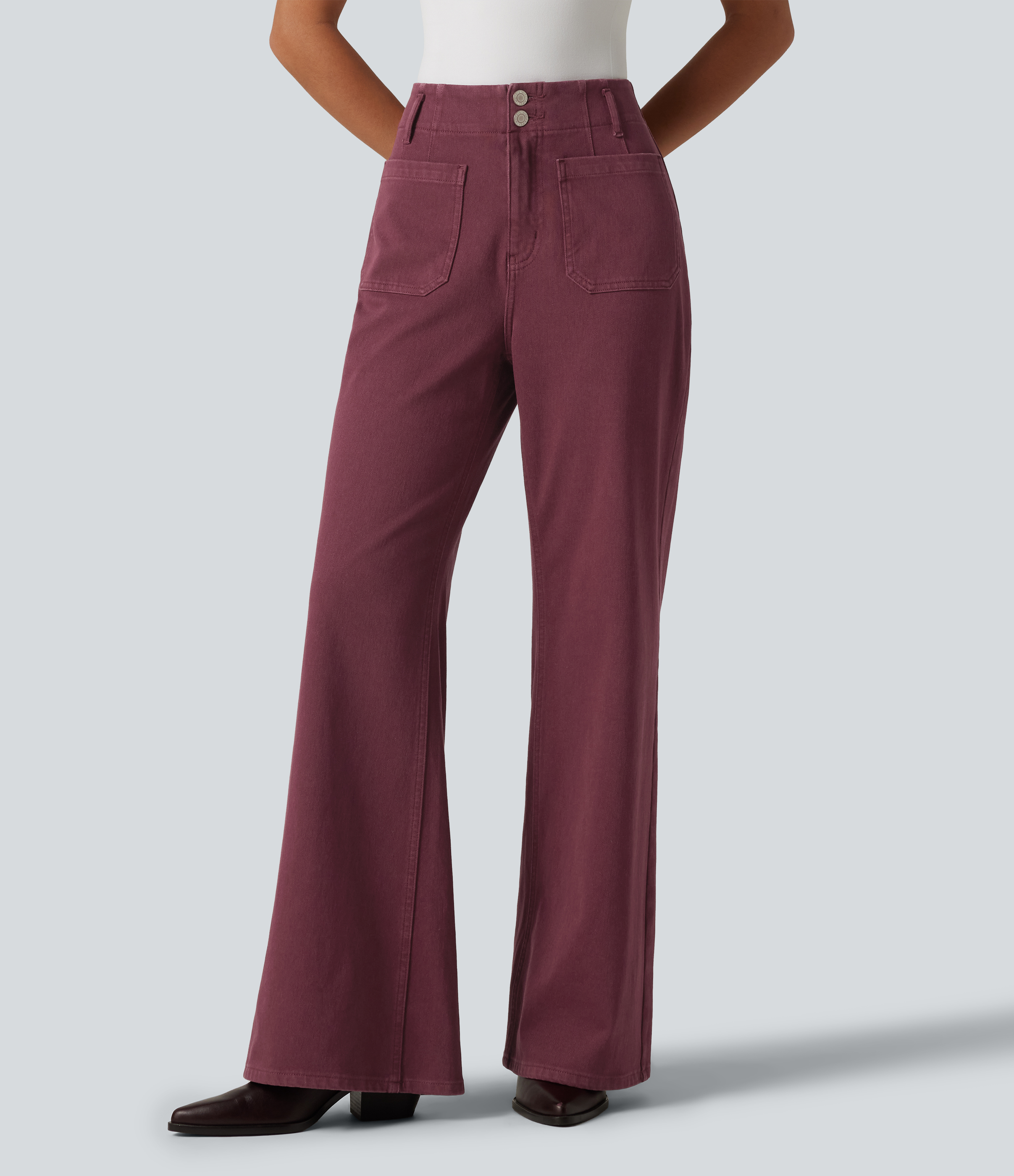 Halara Flex™ High Waisted Flare Colorful Casual Jeans with Pockets
