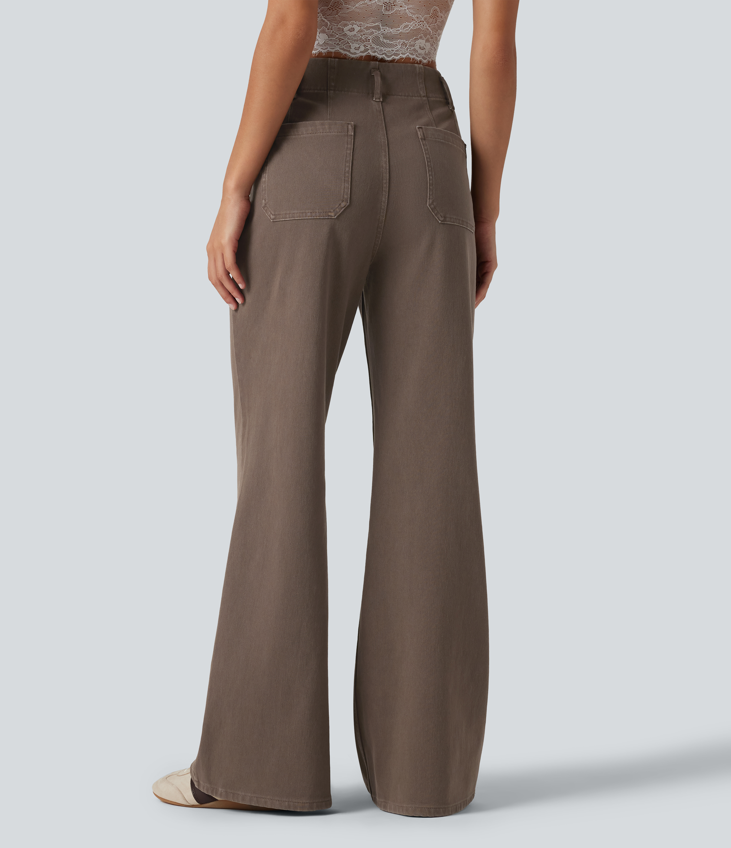 Panier d'achats Jean flare coloré Halara Flex™ taille haute avec poches / 2