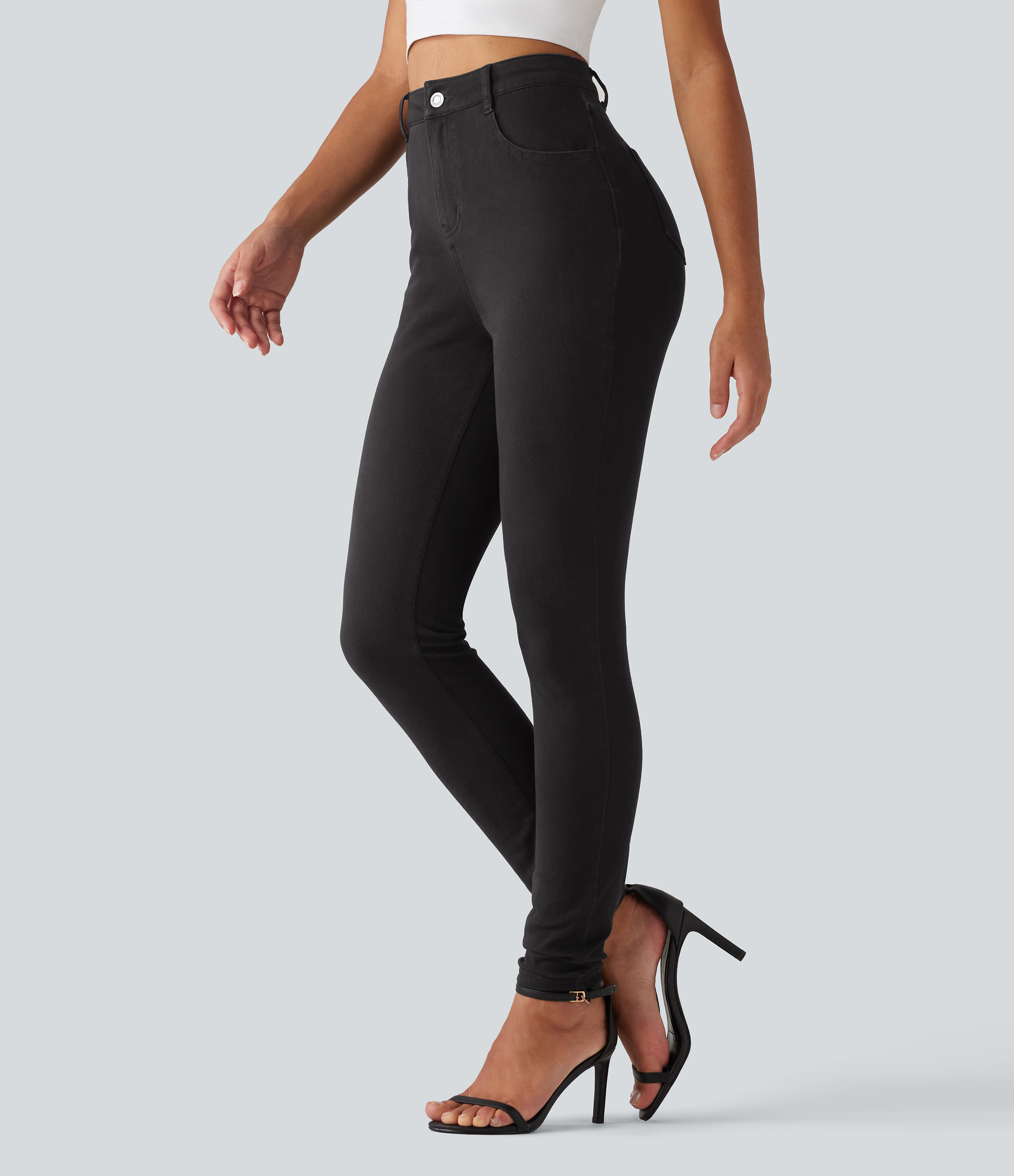 Halara Flex™ - Lässige Jeans mit hohem Bund und mehreren Taschen