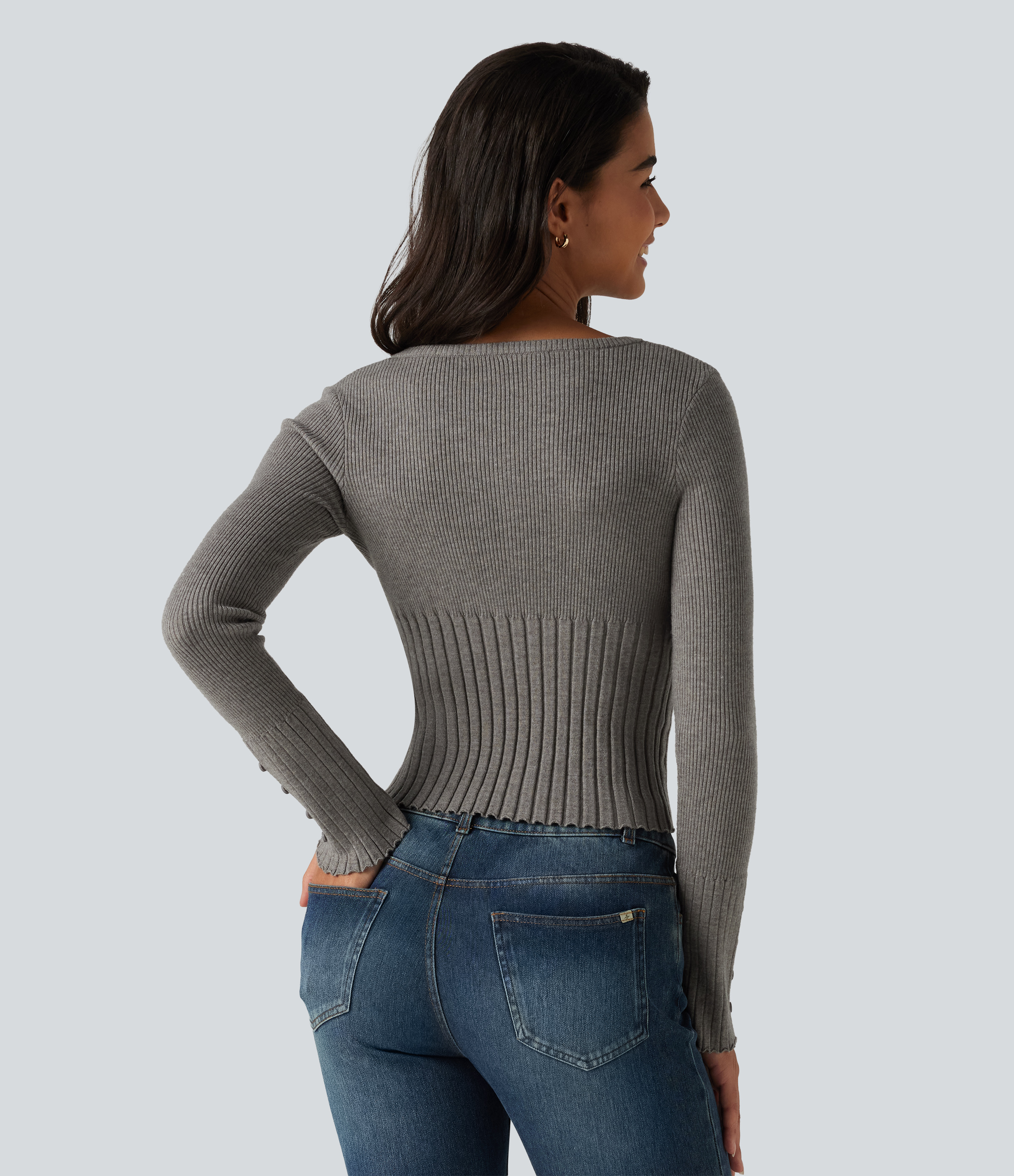 Silent Storm V Neck Long Sleeve Casual Sweater / 2