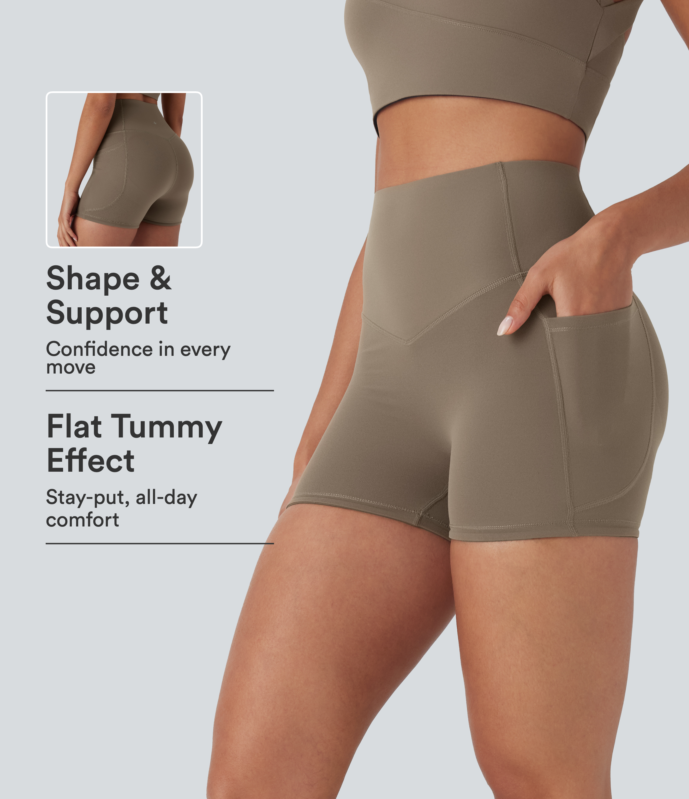 Halara UltraSculpt™ High Waisted Butt Lifting Tummy Control Pocket Shaping Training Bike Running Shorts 3''