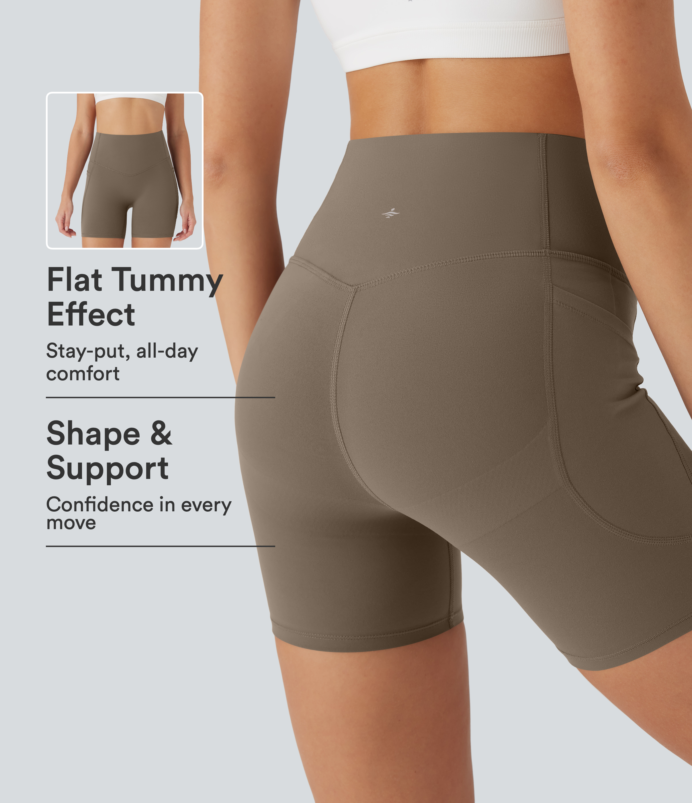 Halara UltraSculpt™ High Waisted Butt Lifting Tummy Control Pocket Shaping Training Bike Running Shorts 5''