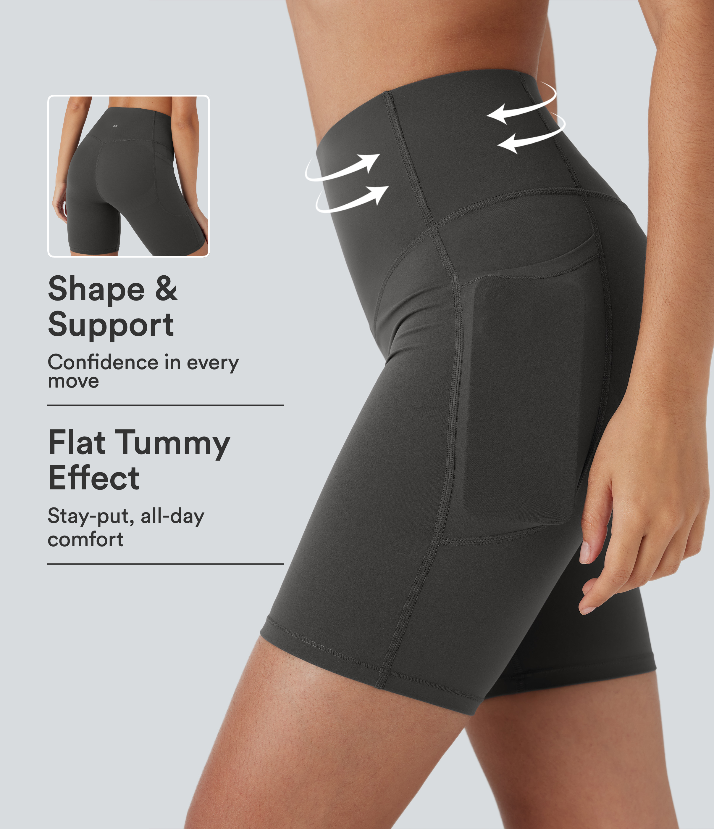 Halara UltraSculpt™ High Waisted Butt Lifting Tummy Control Pocket Shaping Training Biker Shorts 7''