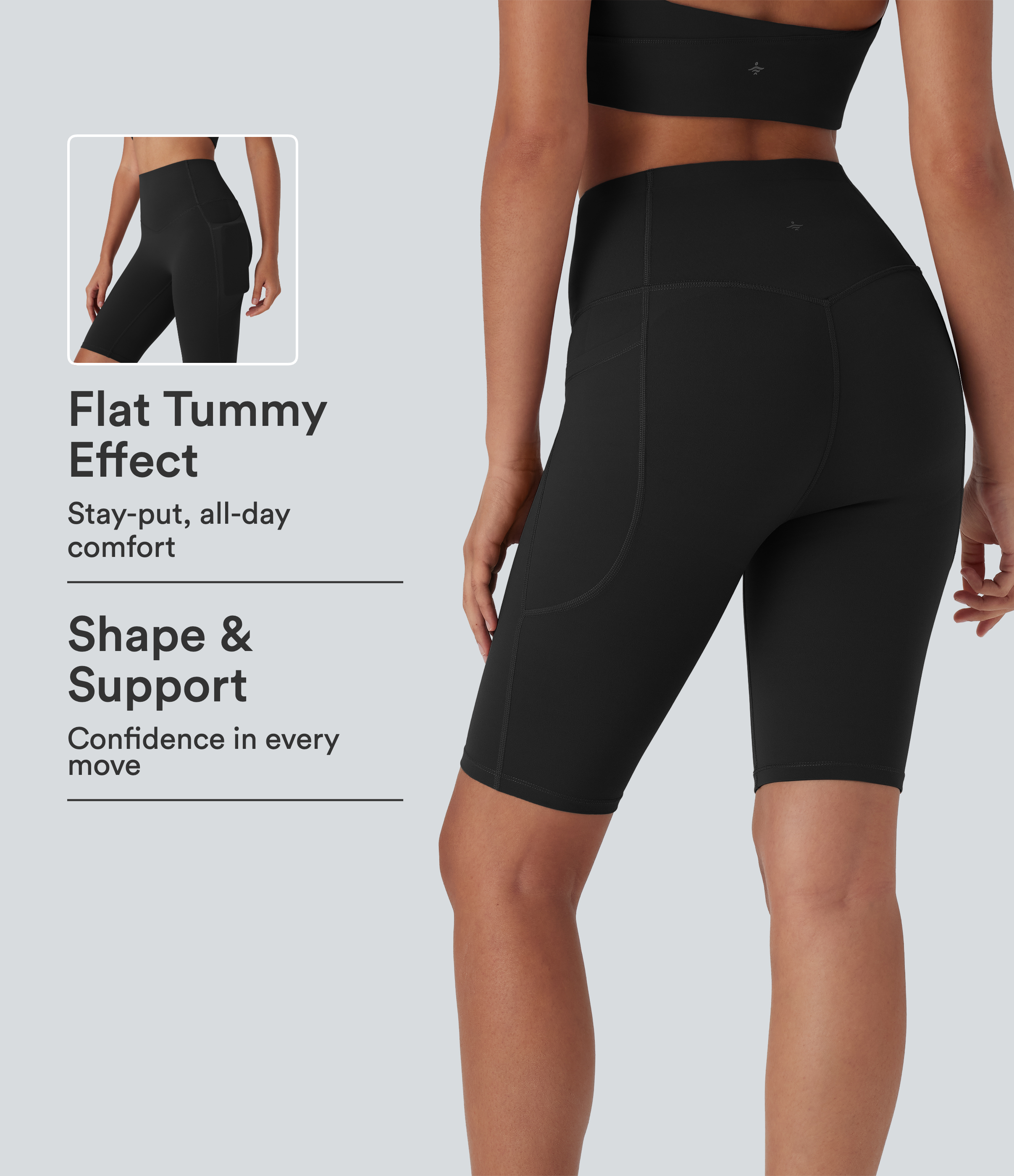 Halara UltraSculpt™ High Waisted Butt Lifting Tummy Control Shaping Training Bike Running Shorts 9'' with Pockets