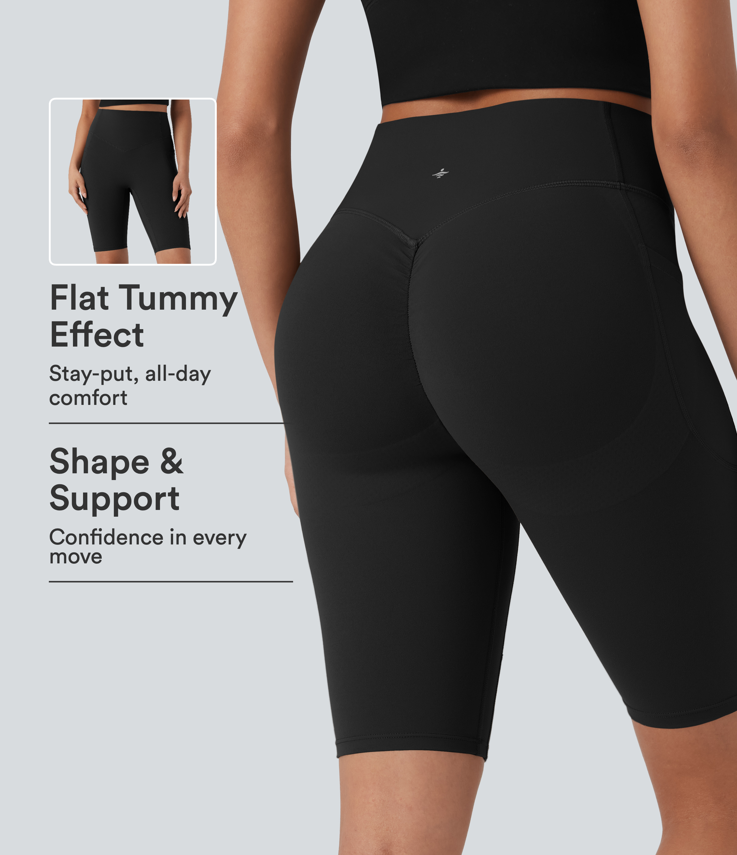 Halara UltraSculpt™ High Waisted Scrunch Butt Lifting Tummy Control Side Pocket Shaping Workout Biker Shorts 9''