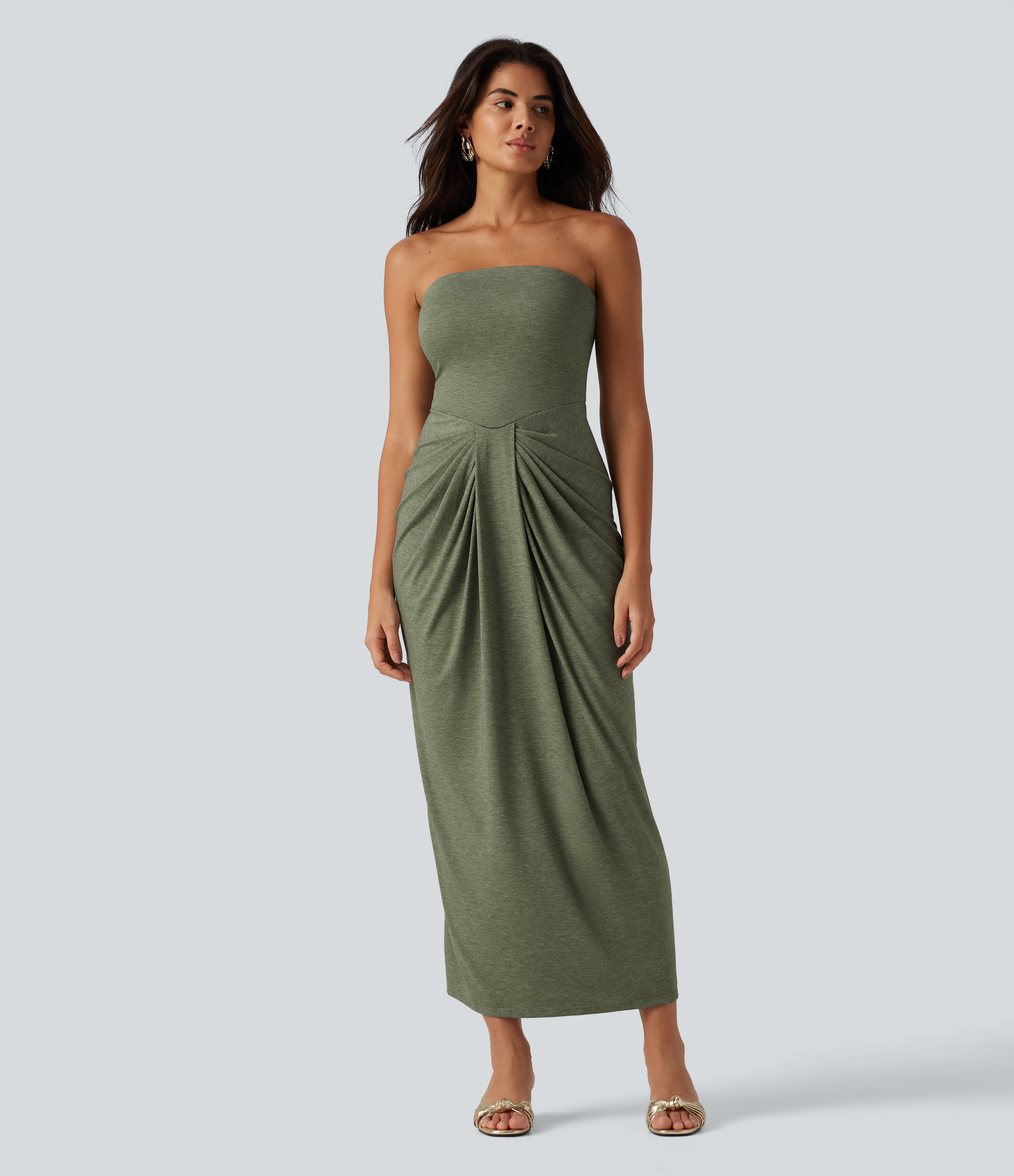 Tube Built-in Bra Maxi Party Dress