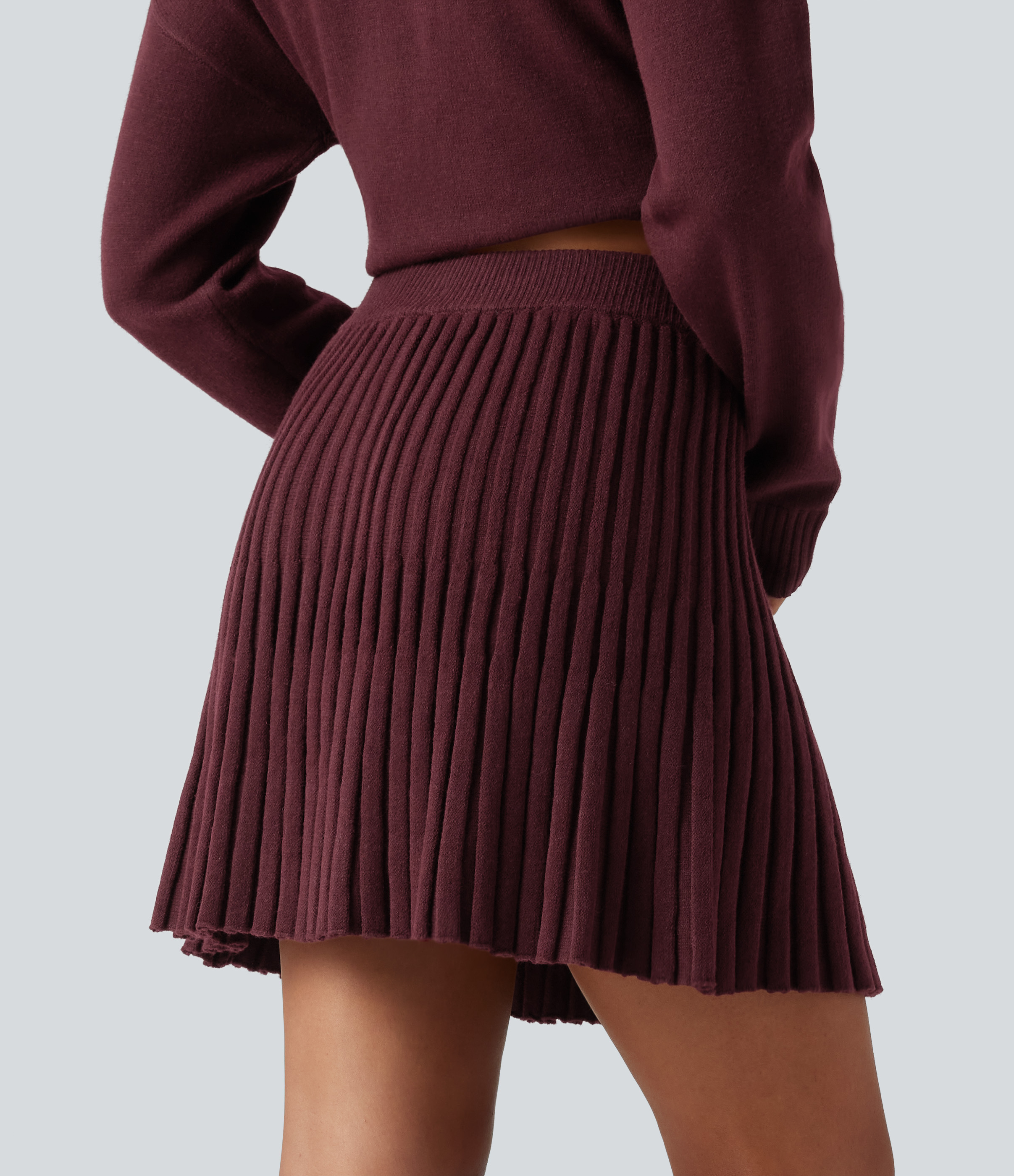 Mulled Night High Waisted A Line Mini Casual Sweater Skirt / 2