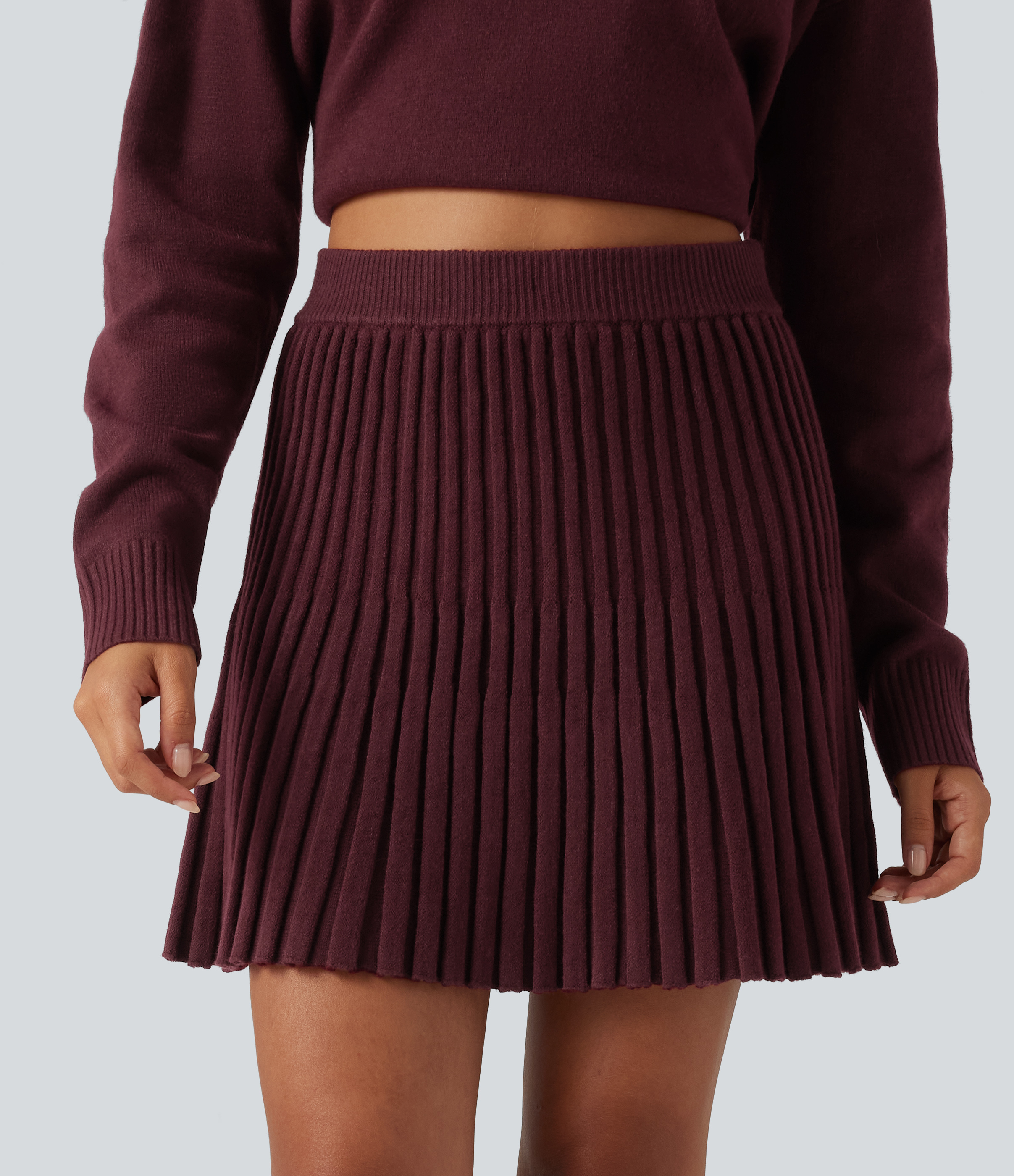 High Waisted A Line Mini Casual Sweater Skirt