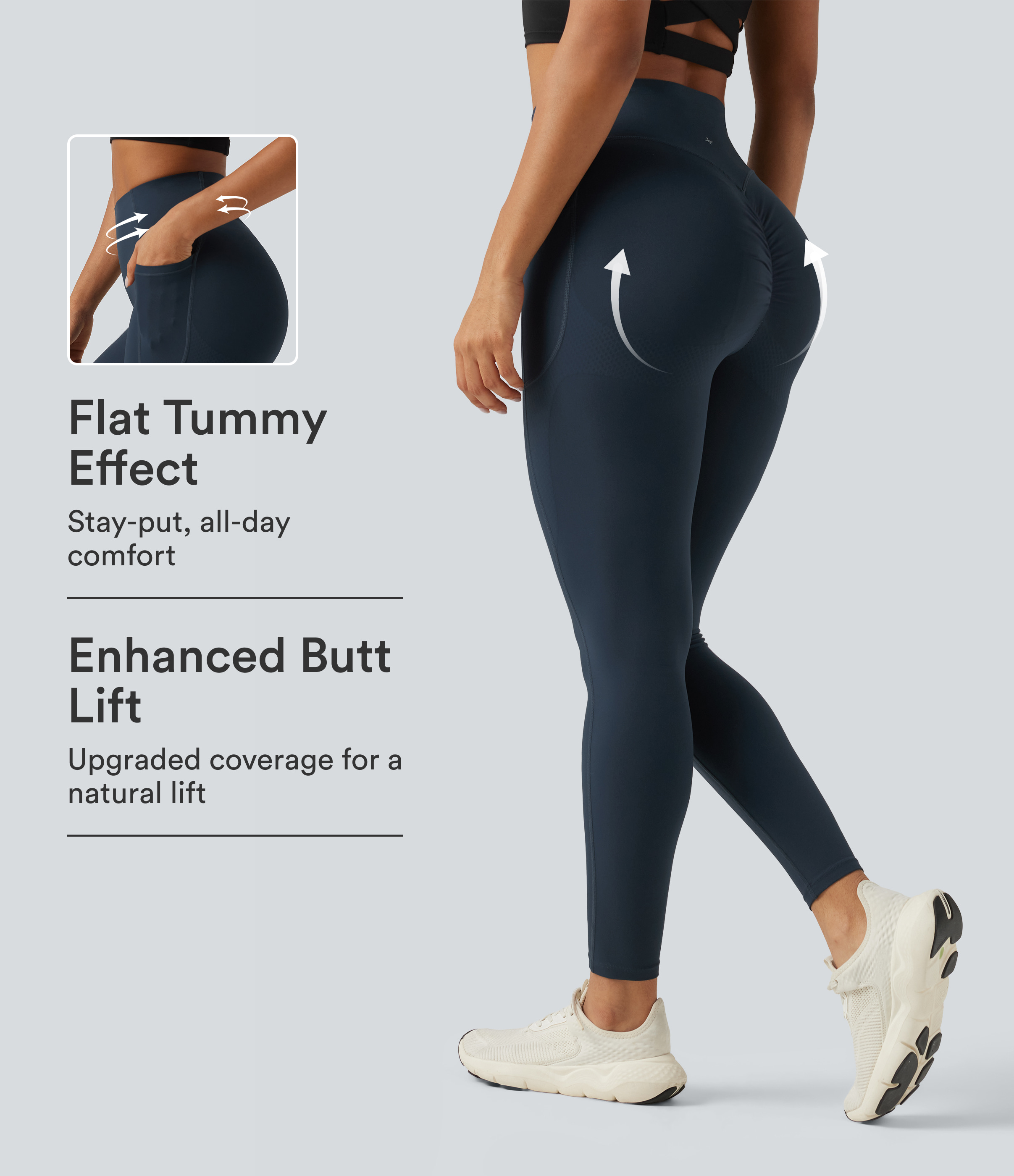 Halara UltraSculpt™ High Waisted Scrunch Butt Lifting Tummy Control Shaping Training Leggings with Pockets