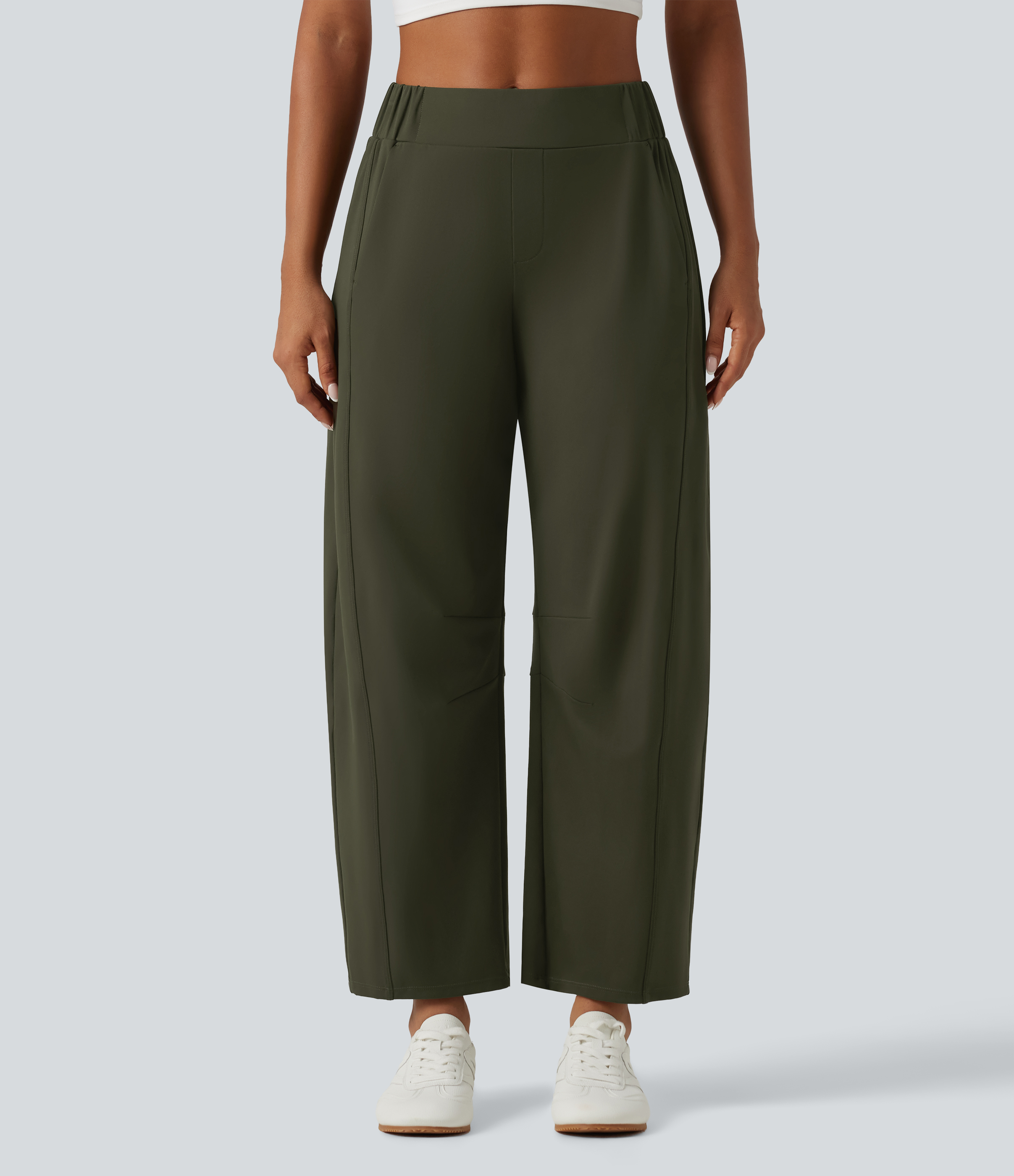 DayStretch Mid Rise Barrel Leg Yoga Pants with Pockets