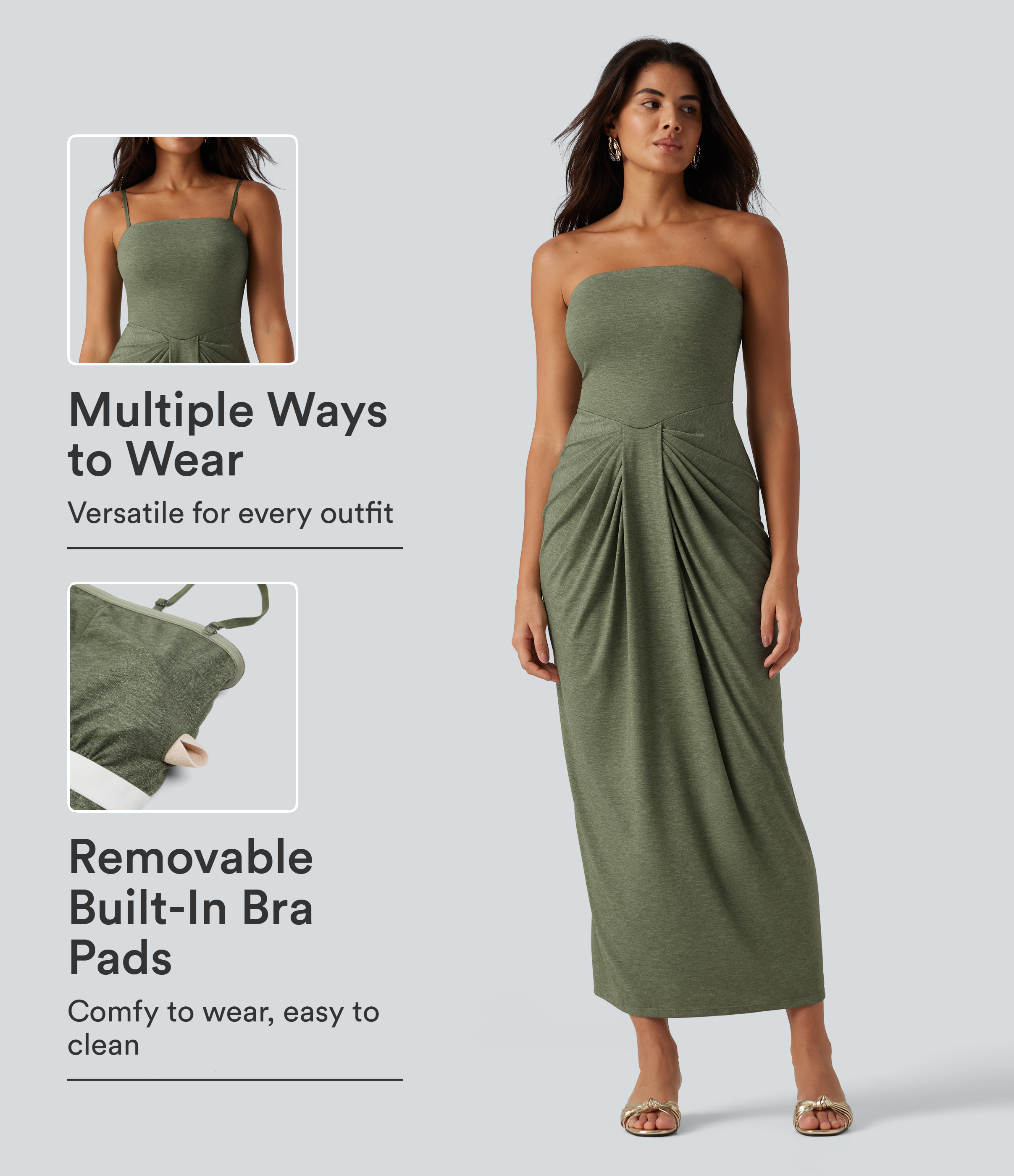 Tube Built-in Bra Maxi Party Dress