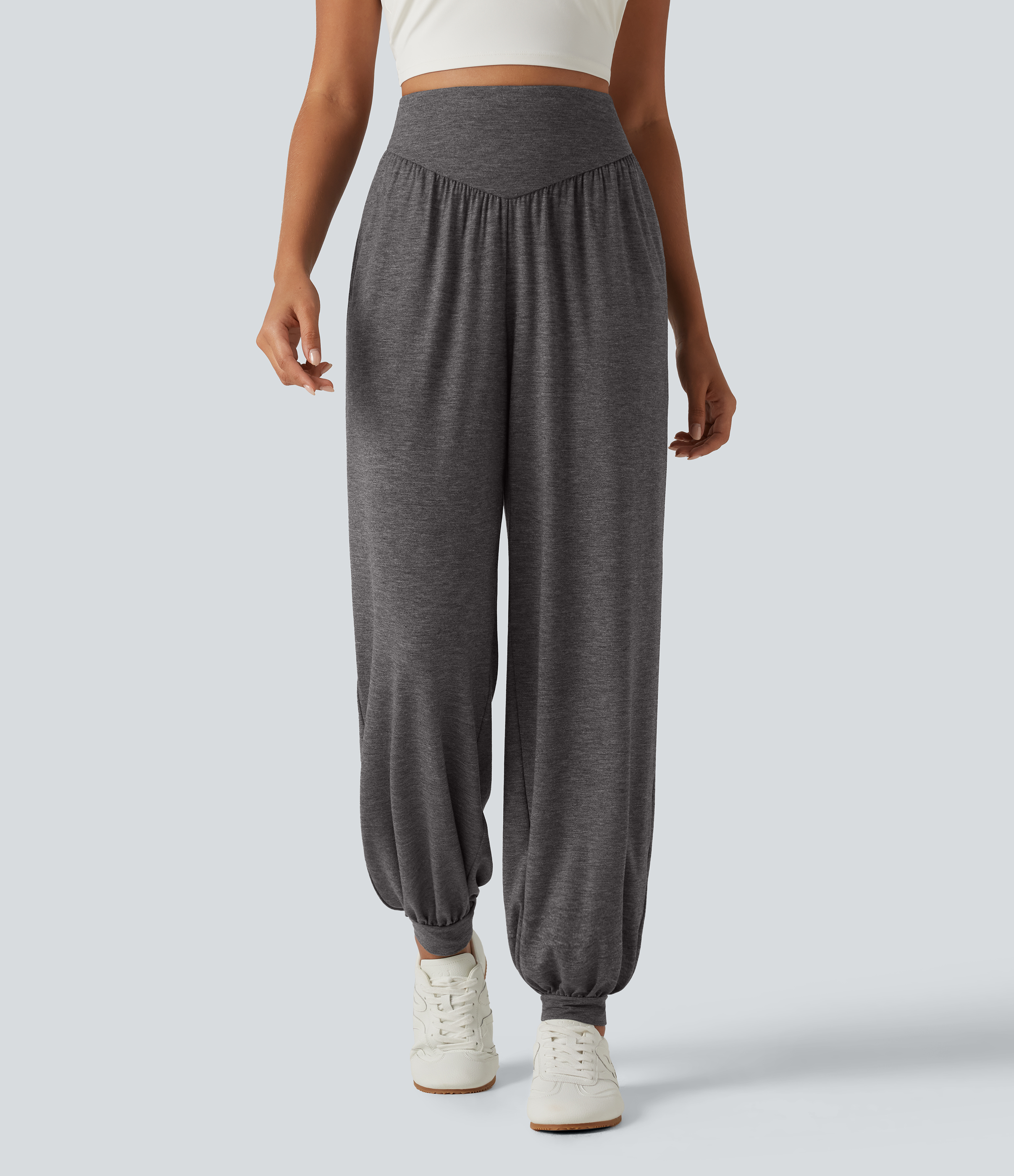High Waisted V Shaped Yoga Joggers with Pockets