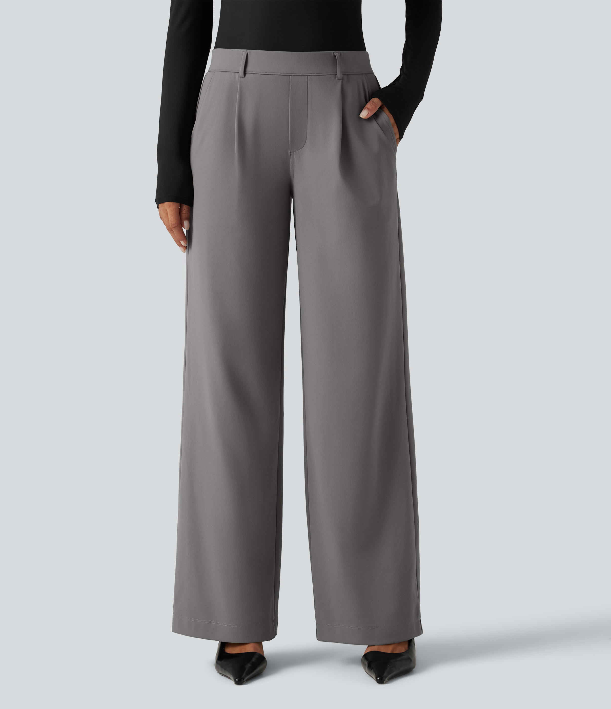 Silent Storm Halara Flex™ DayStretch Low Rise Straight Leg Work Pants with Pockets / 2