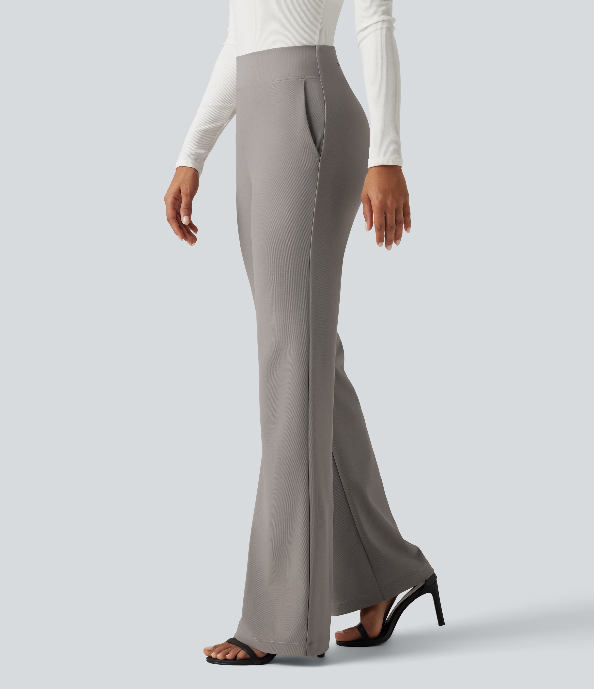 Halara Flex™ High Waisted Twill Bootcut Work Pants with Pockets