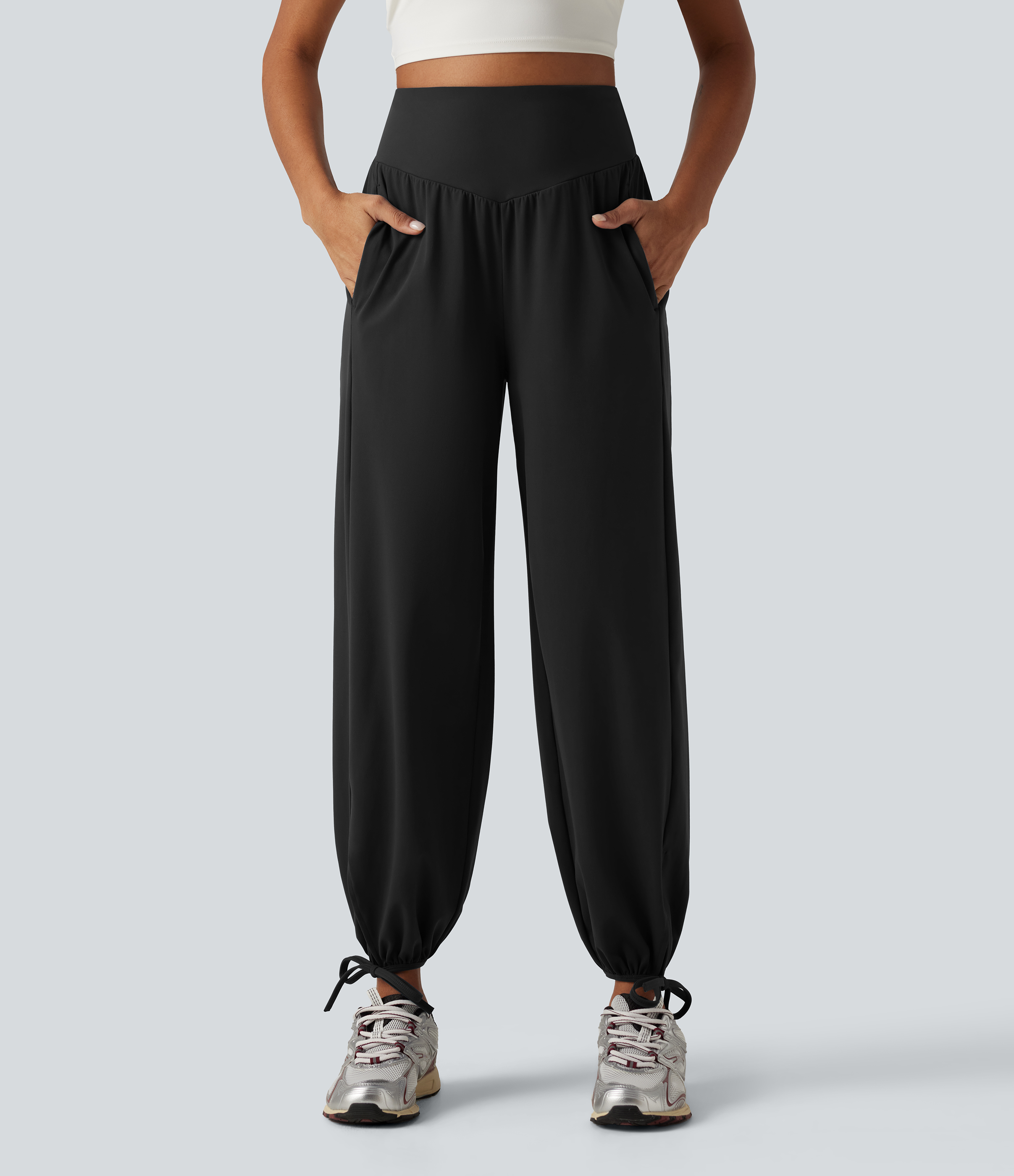 Halara UltraSculpt™ High Waisted Lace Up Yoga Joggers with Pockets