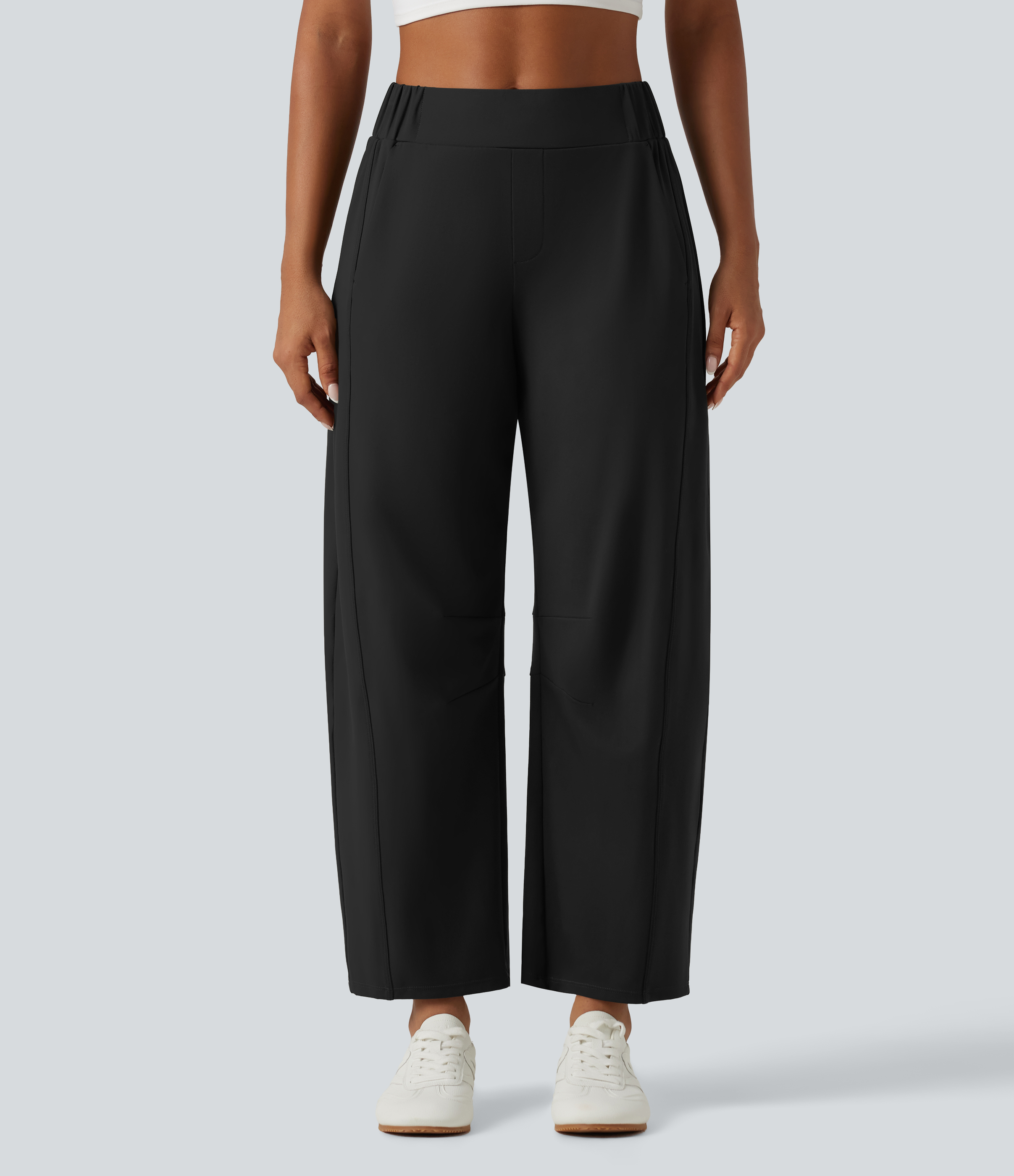 Halara DayStretch Mid Rise Barrel Leg Yoga Pants with Pockets
