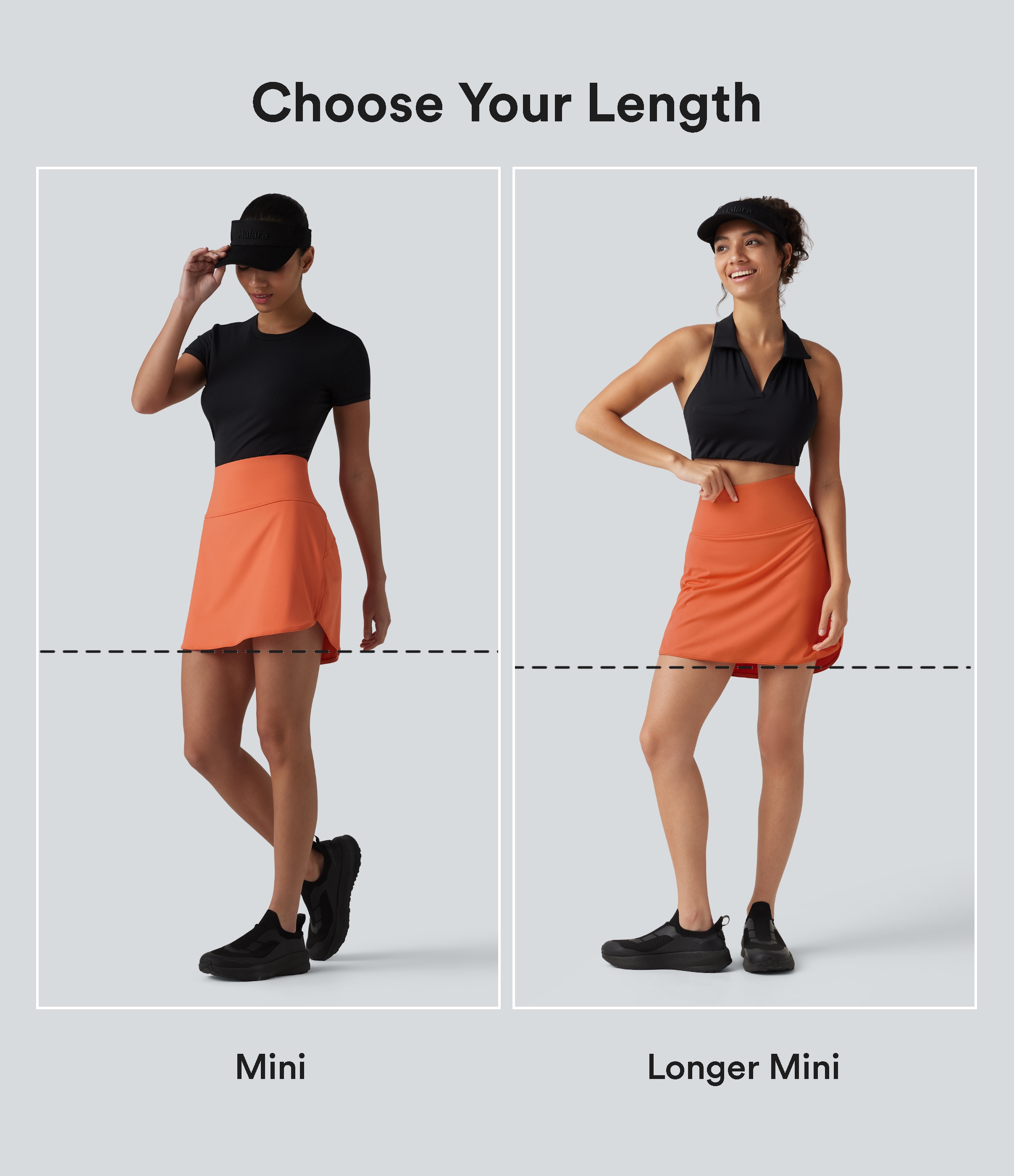 Dusty Orange SoftlyZero™ Airy Super High-Waist Tummy Control Curved Hem 2-in-1 Cool Touch Golf Mini Skirt with Pockets / 2