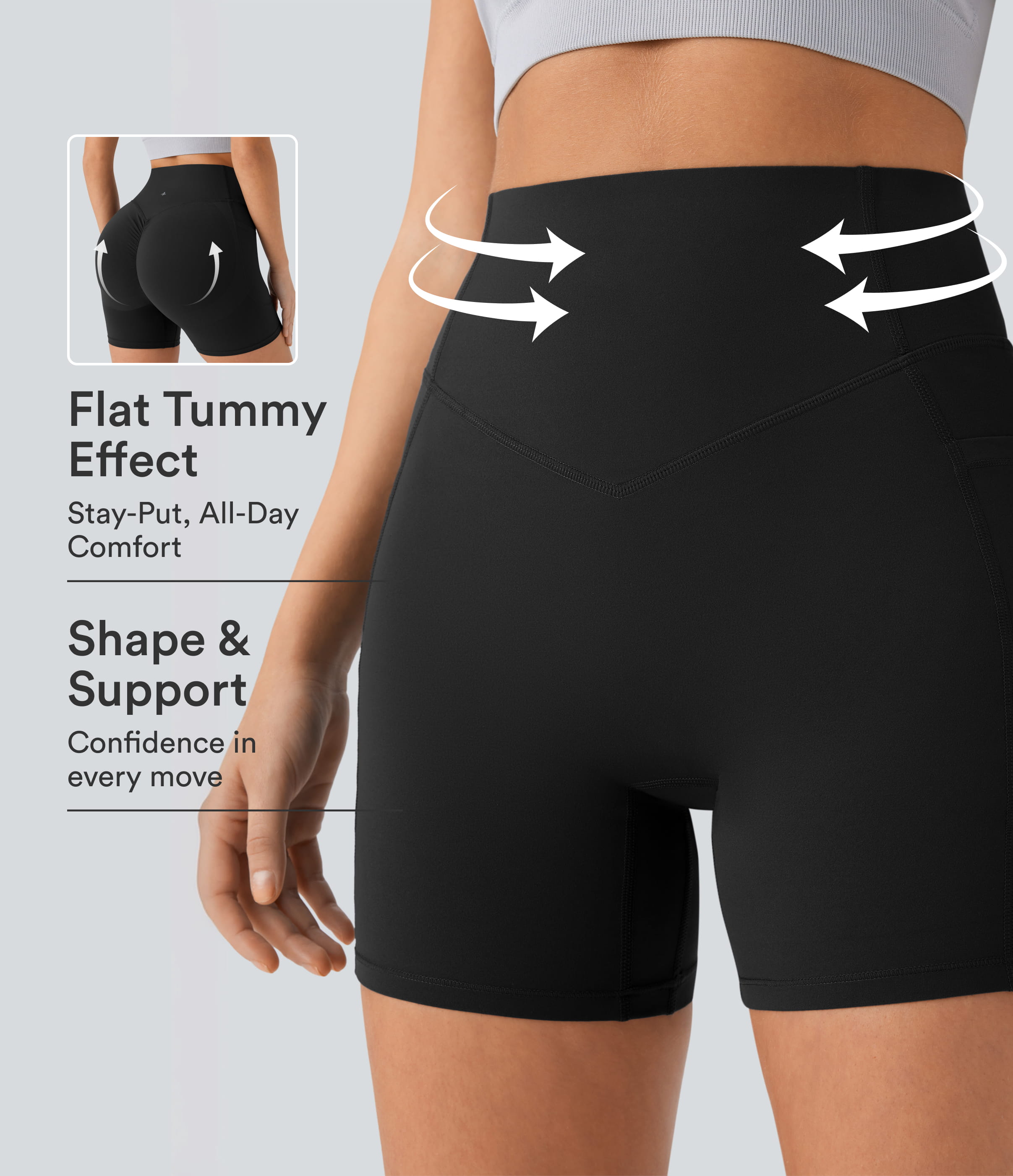 Halara UltraSculpt™ High Waisted Scrunch Butt Lifting Tummy Control Pocket Shaping Workout Biker Shorts 5''
