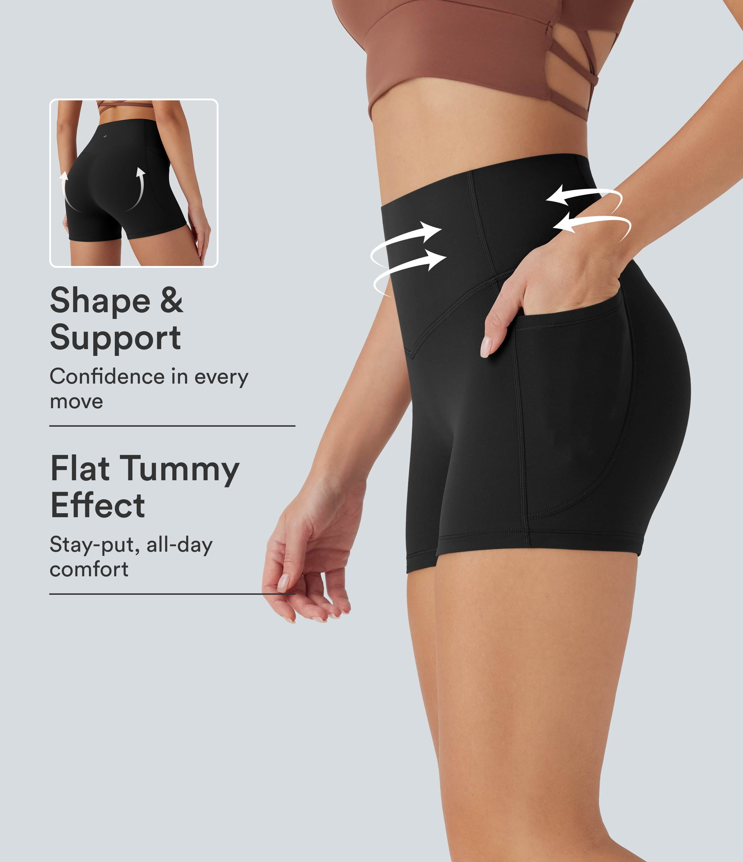 Halara UltraSculpt™ High Waisted Tummy Control Pocket Shaping Training Biker Shorts 3''