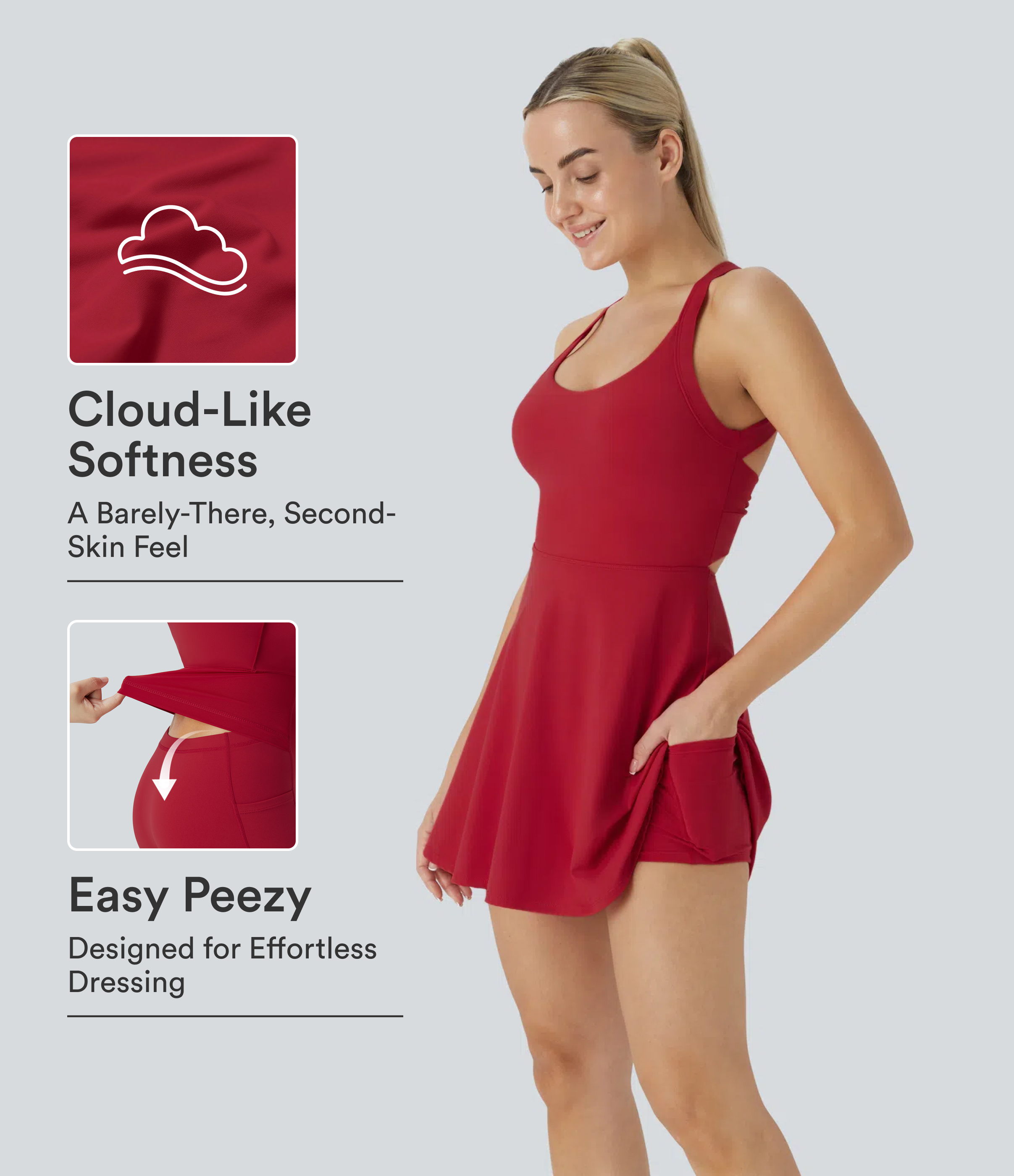 SoftlyZero™ Airy Backless Twisted InstantCool Dance Active Dress-Easy Peezy Edition