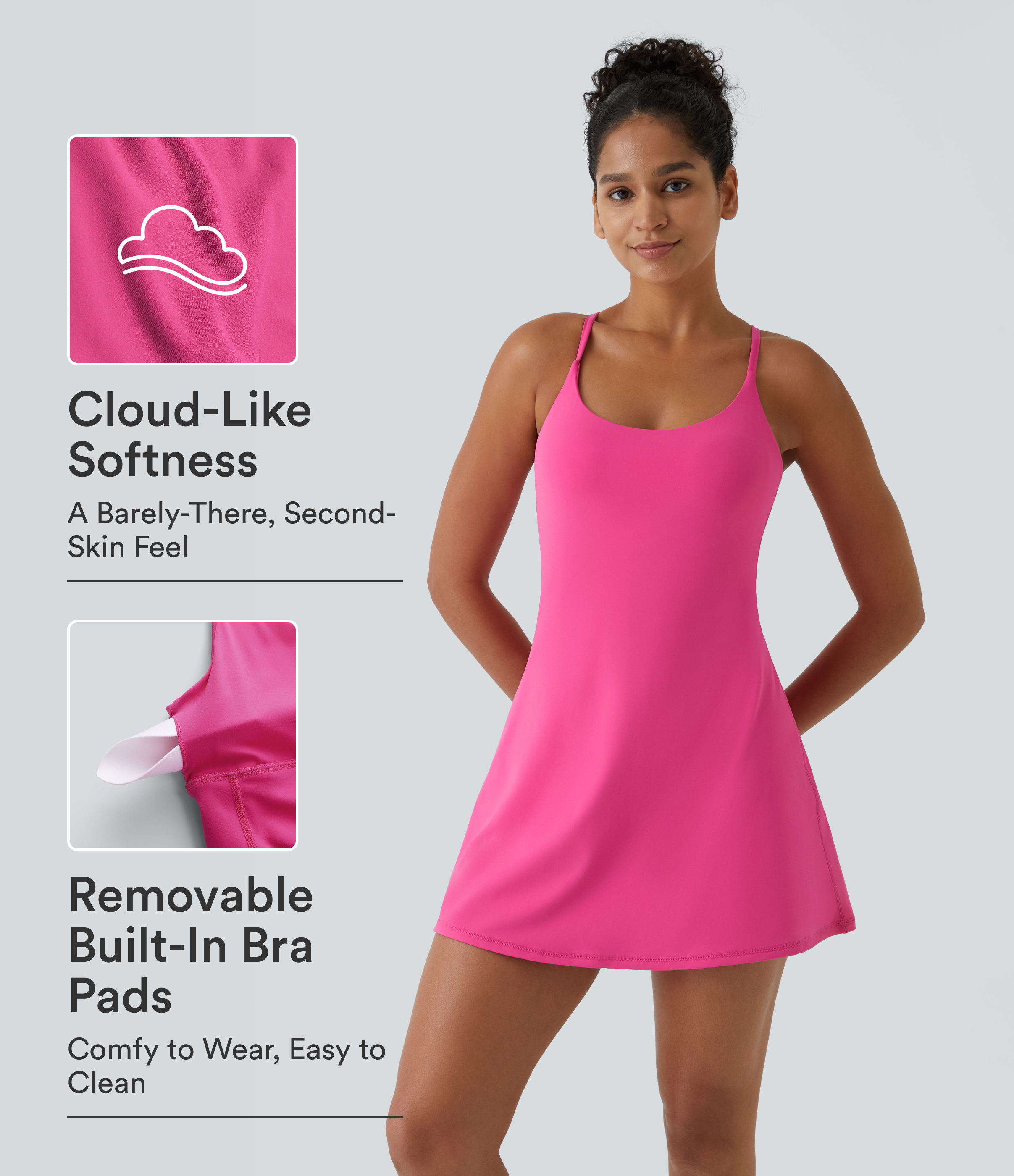 SoftlyZero™ Plush Backless Active Dress A-C Cups
