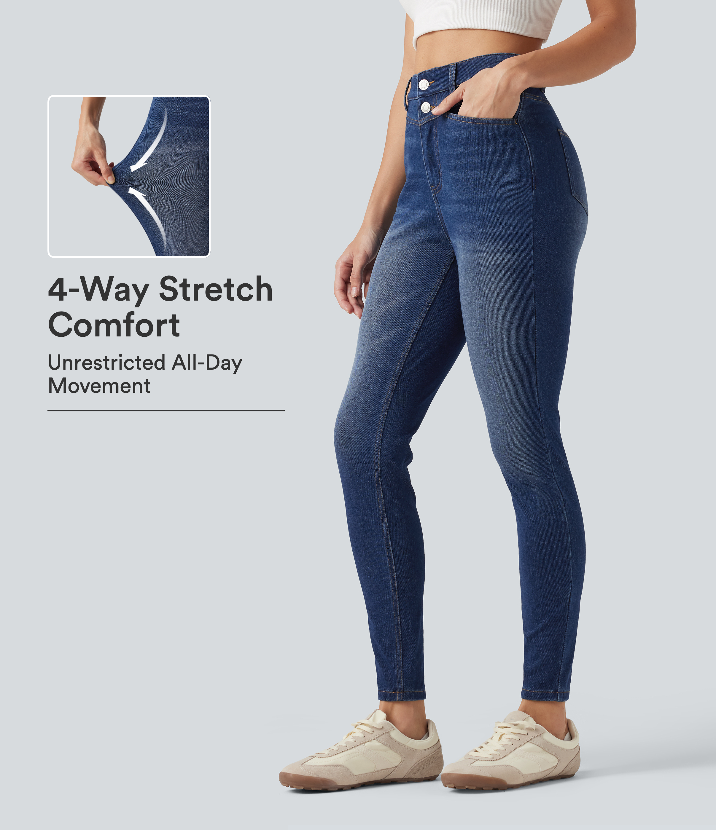 Halara Flex™ High Waisted Skinny Casual Jeans with Pockets