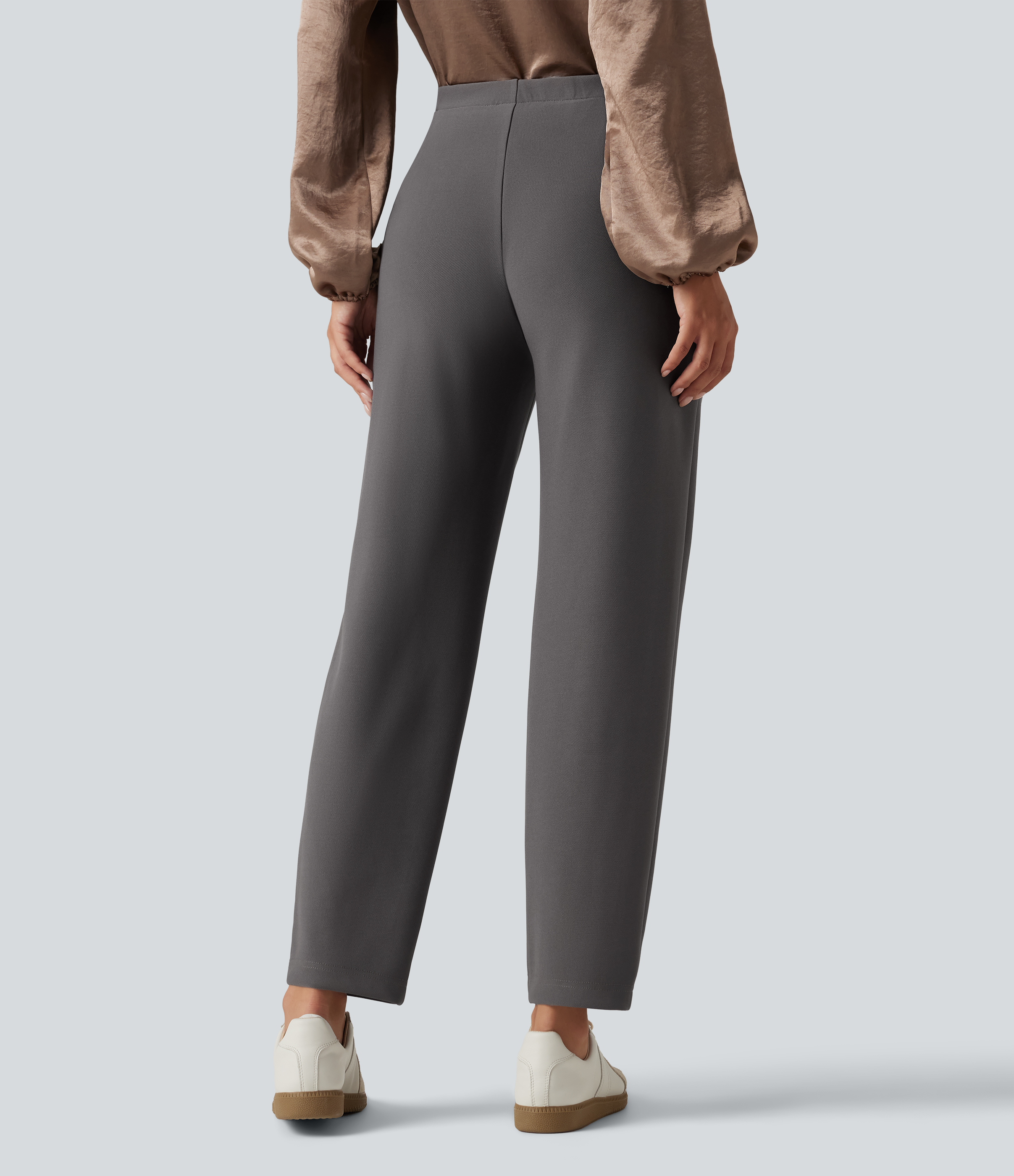 Steel Gray High Waisted Tapered Work Pants / 2