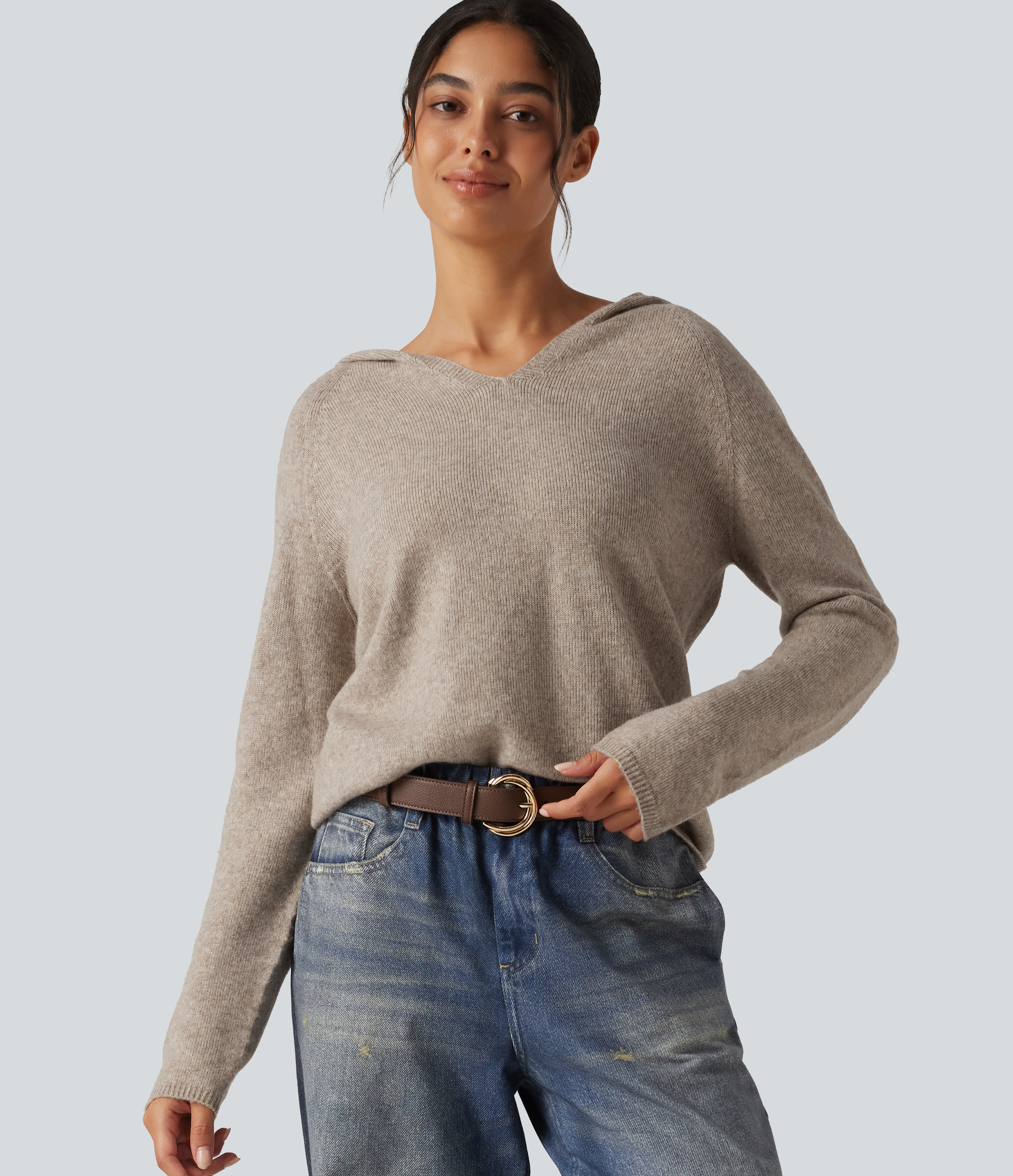 Hooded Long Sleeve Casual Sweater