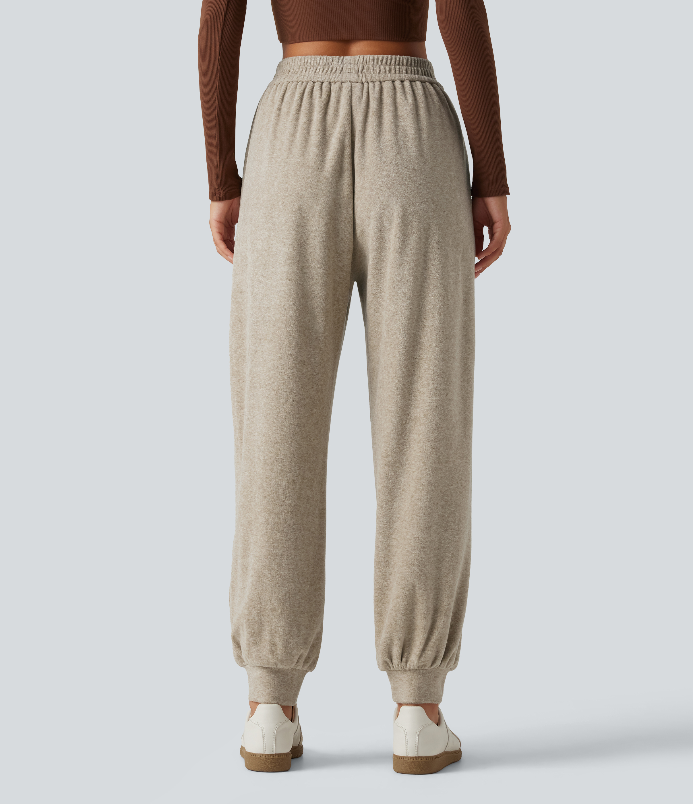 Humus High Waisted Casual Joggers with Pockets / 2