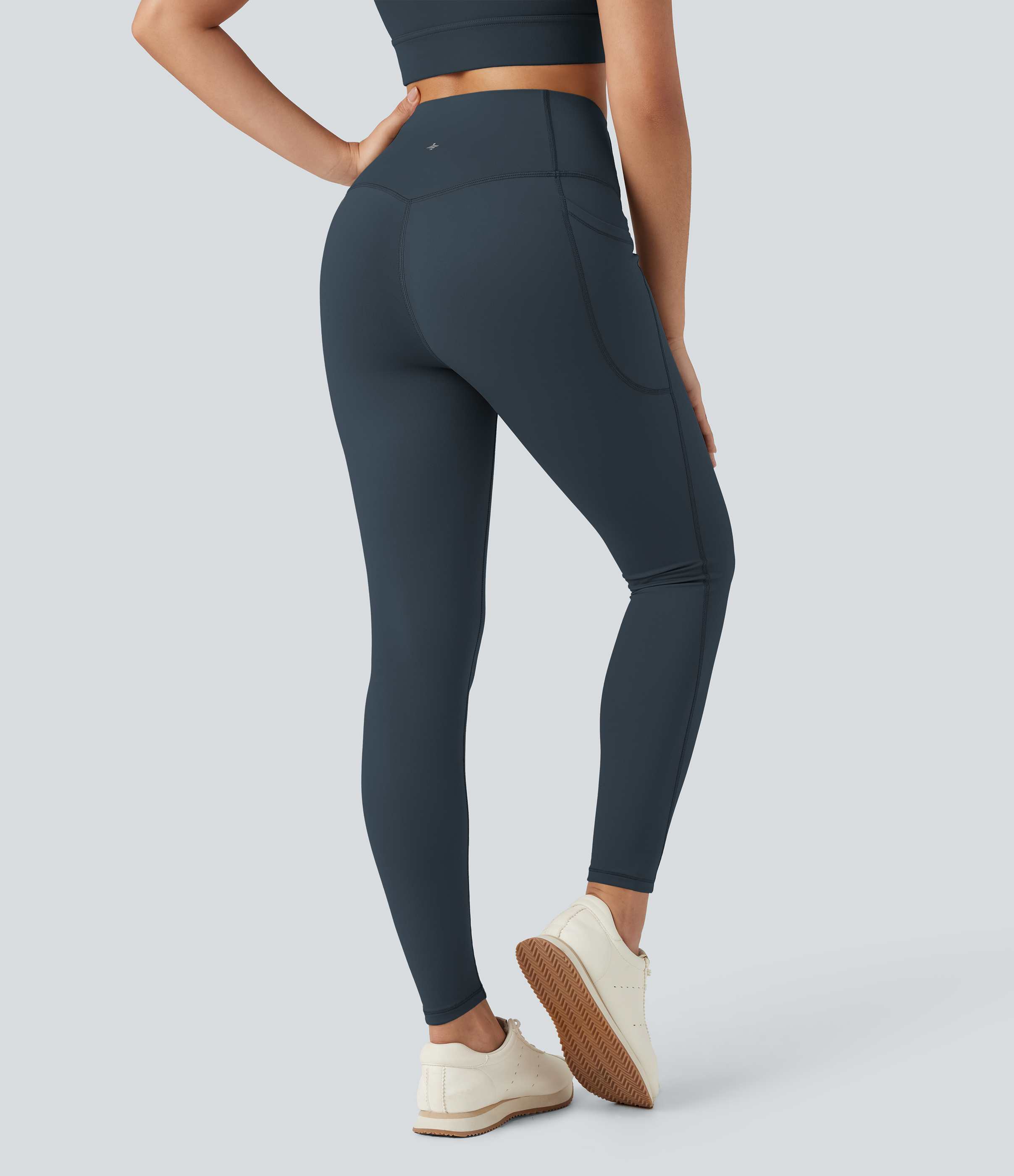 Blueberry Halara Ultrasculpt™ Heat High Waisted Tummy Control Fleece Yoga Leggings with Pockets / 2