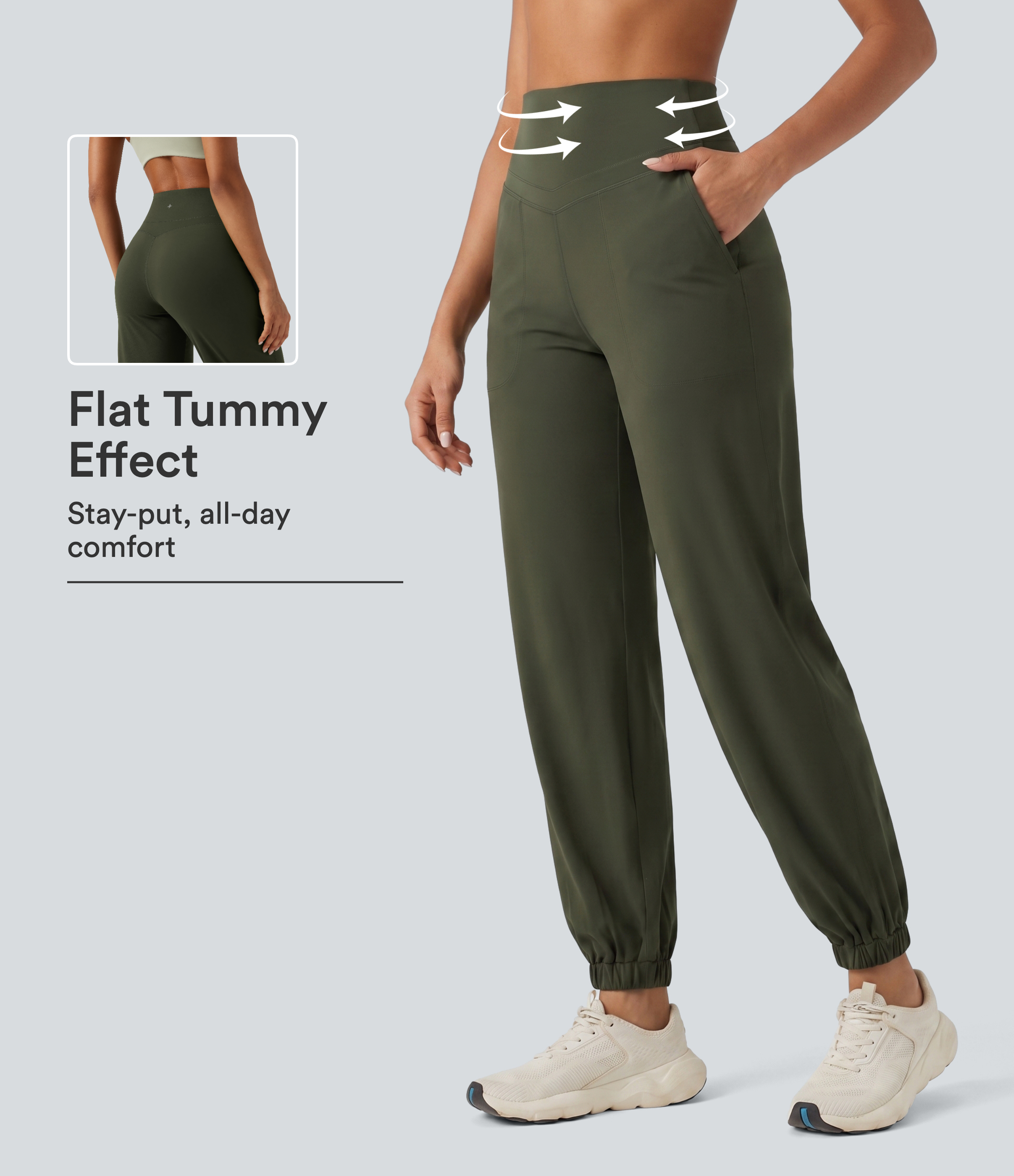 Halara UltraSculpt™ High Waisted Tummy Control Tapered Yoga Joggers with Pockets