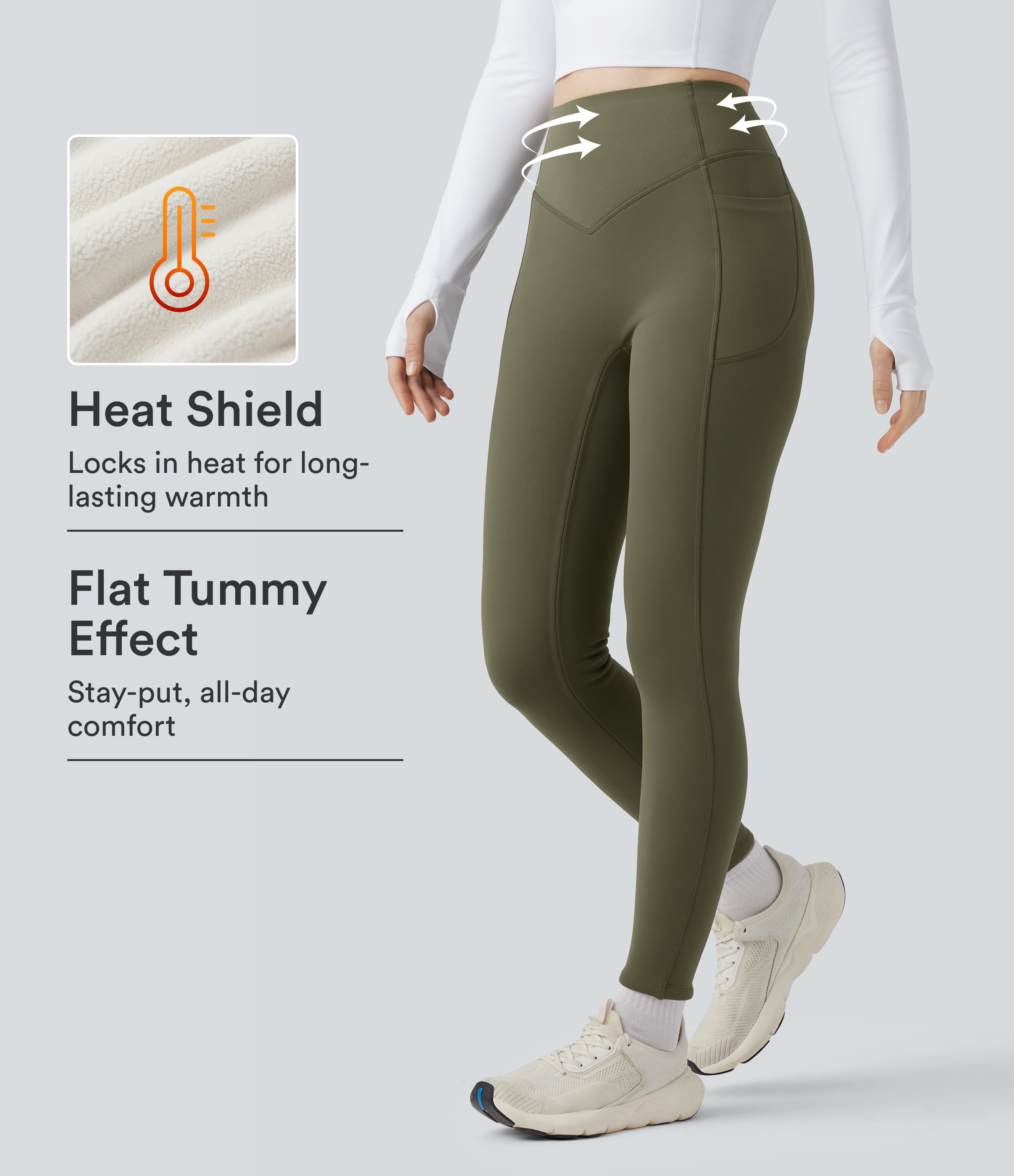 Halara UltraSculpt™ Extra Heat High Waisted Scrunch Butt Lifting Tummy Control Yoga Leggings with Pockets