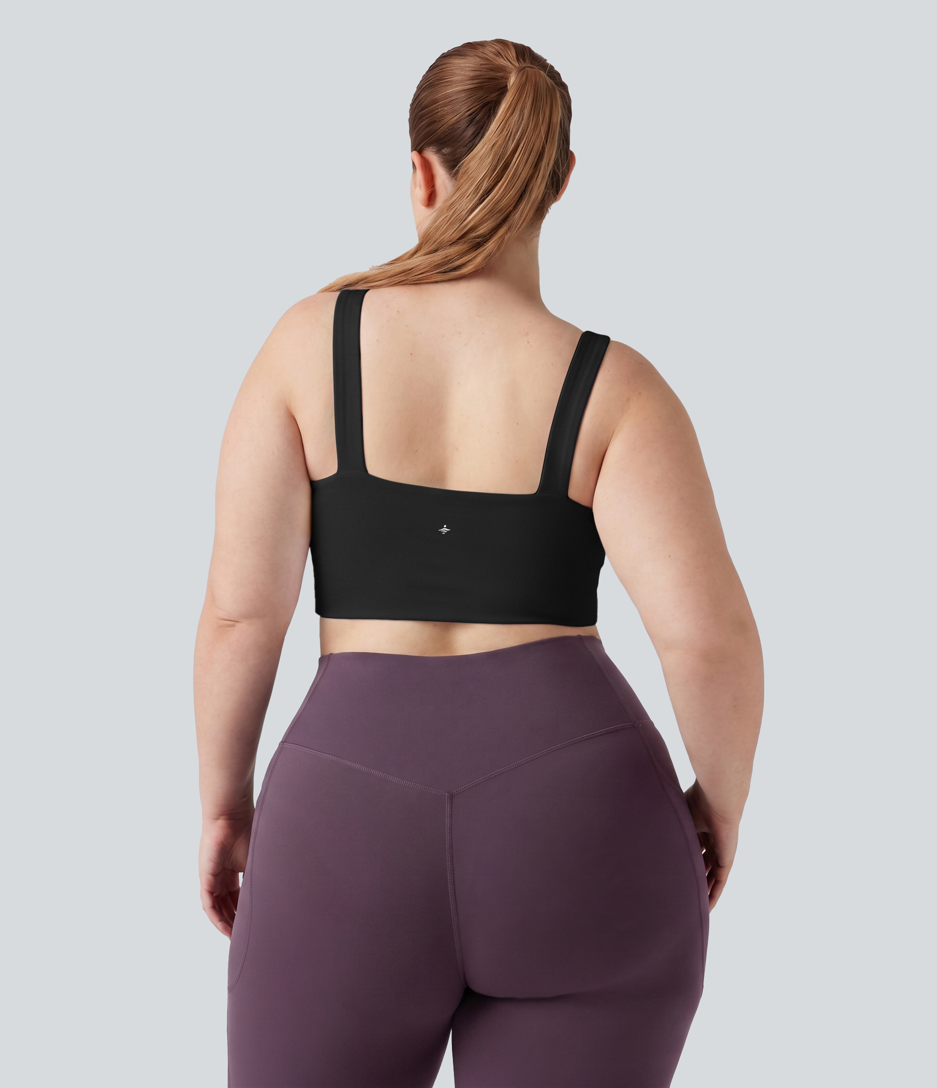 Black Plus Size Halara UltraSculpt™ Light Support Molded Cups Push-Up Yoga Sports Bra / 2