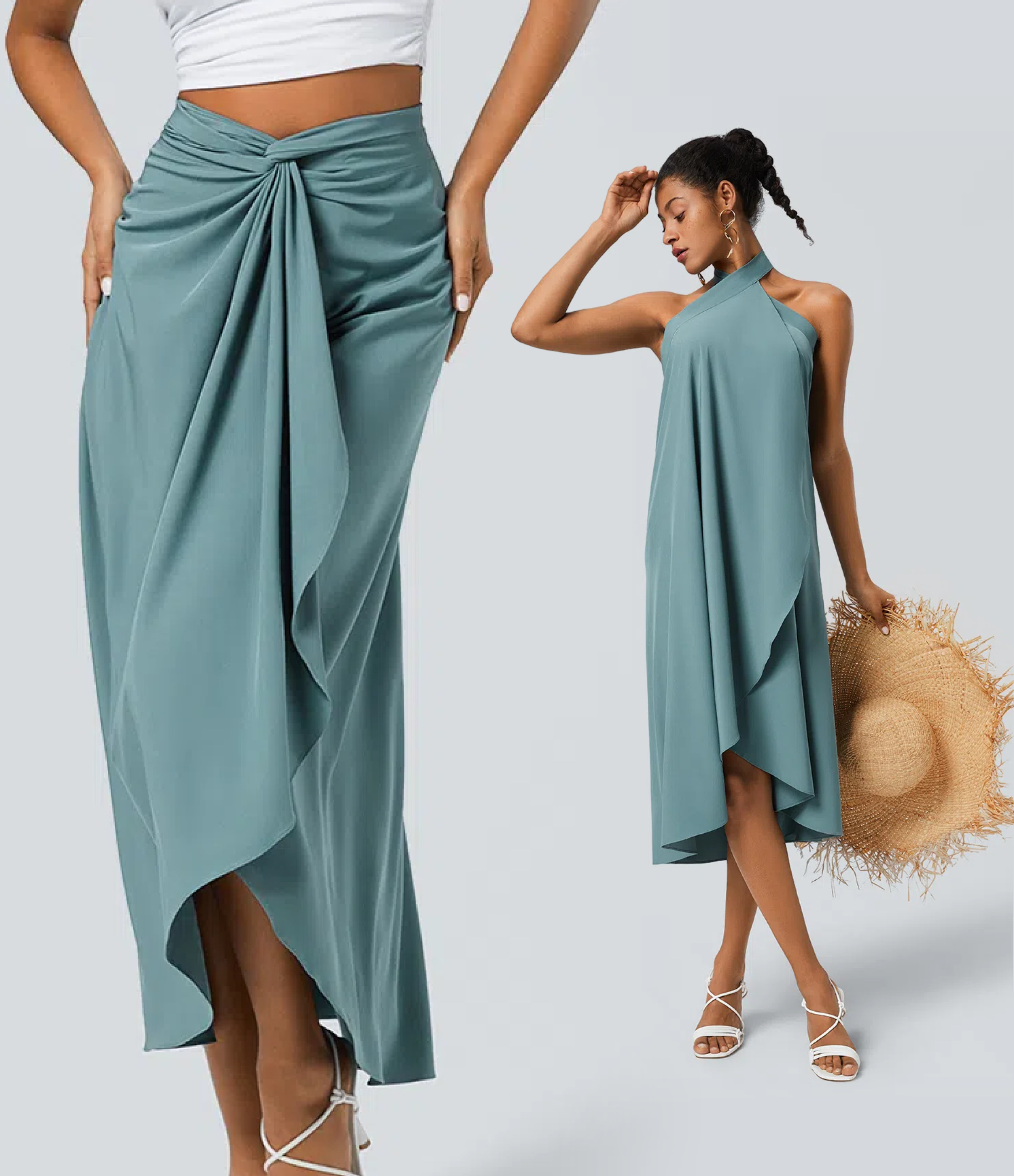 Breezeful™ High Waisted Wrapped Tie Back Quick Dry Skirt