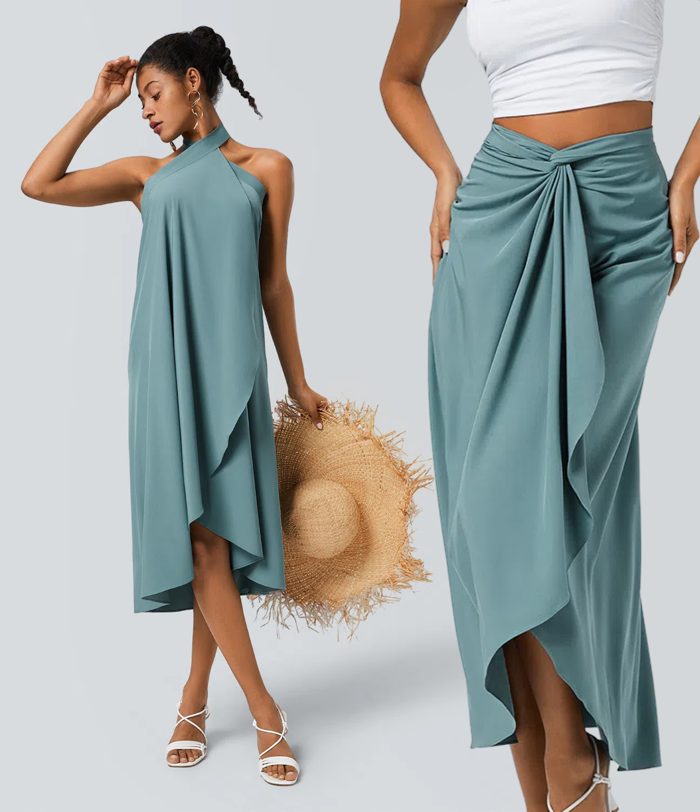 Breezeful™ High Waisted Wrapped Tie Back Quick Dry Skirt