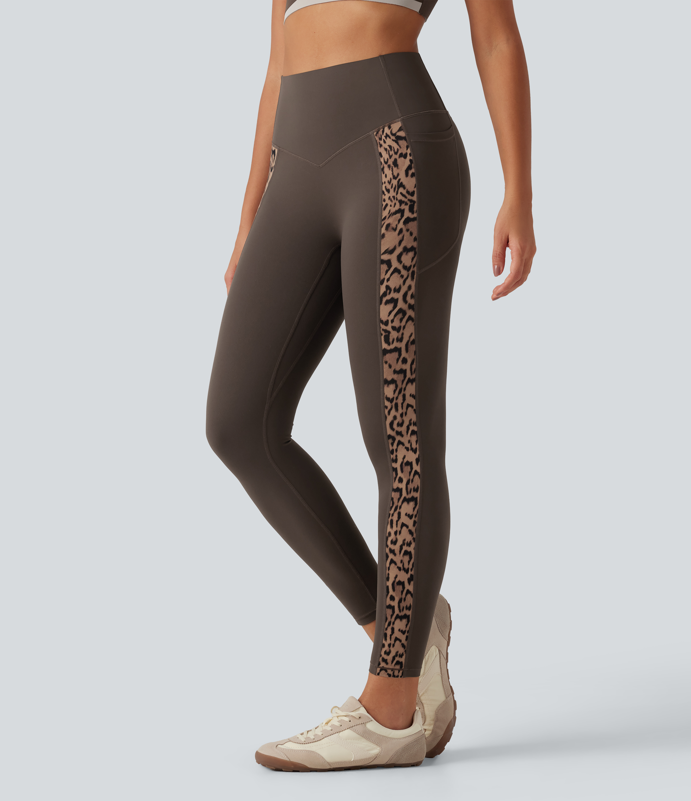 Halara UltraSculpt™ Leopard Print High Waisted Tummy Control Butt Lifting Yoga Leggings with Pockets