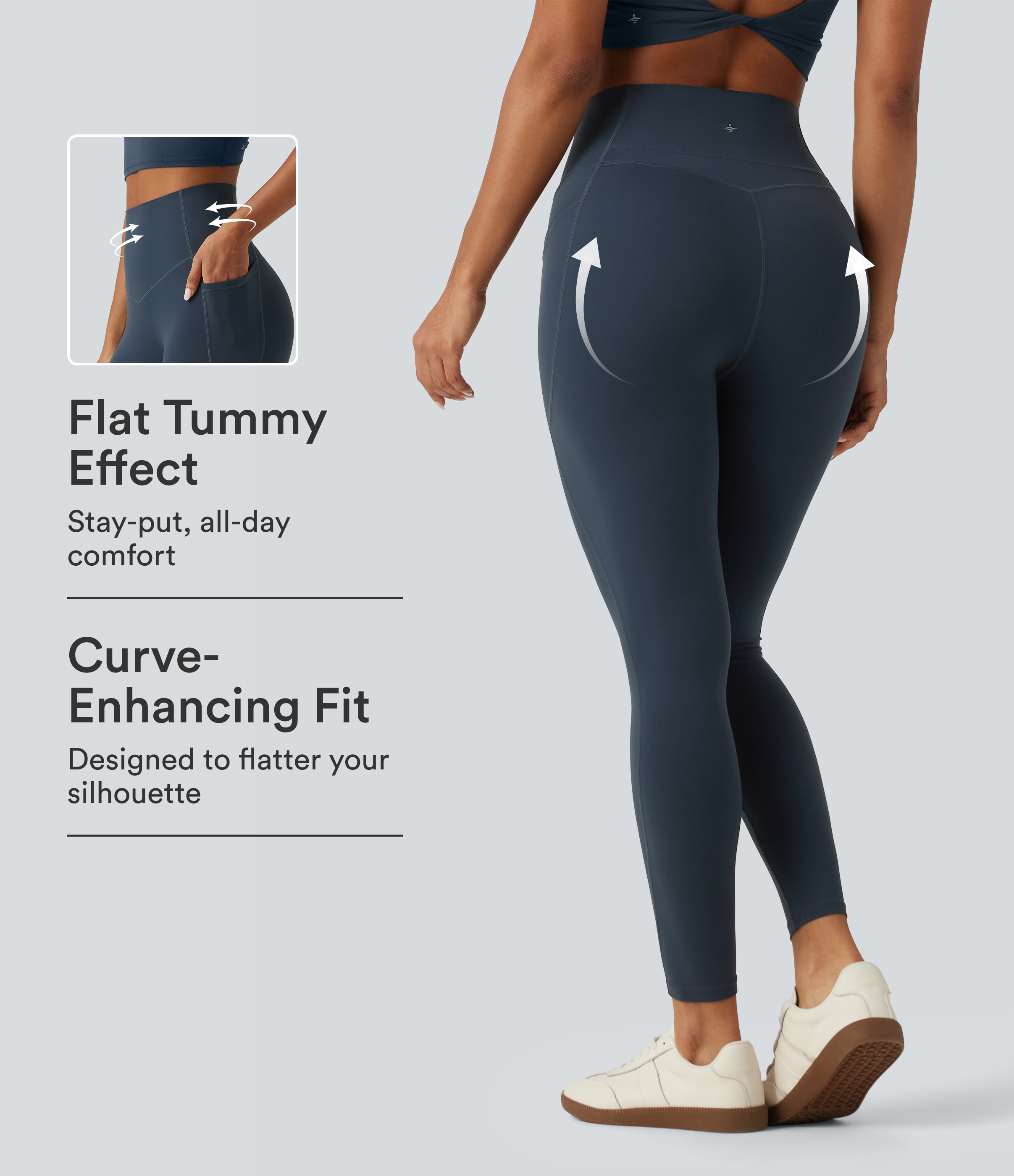 Halara UltraSculpt™ Curvy High Waisted Tummy Control Shaping Yoga Leggings with Pockets