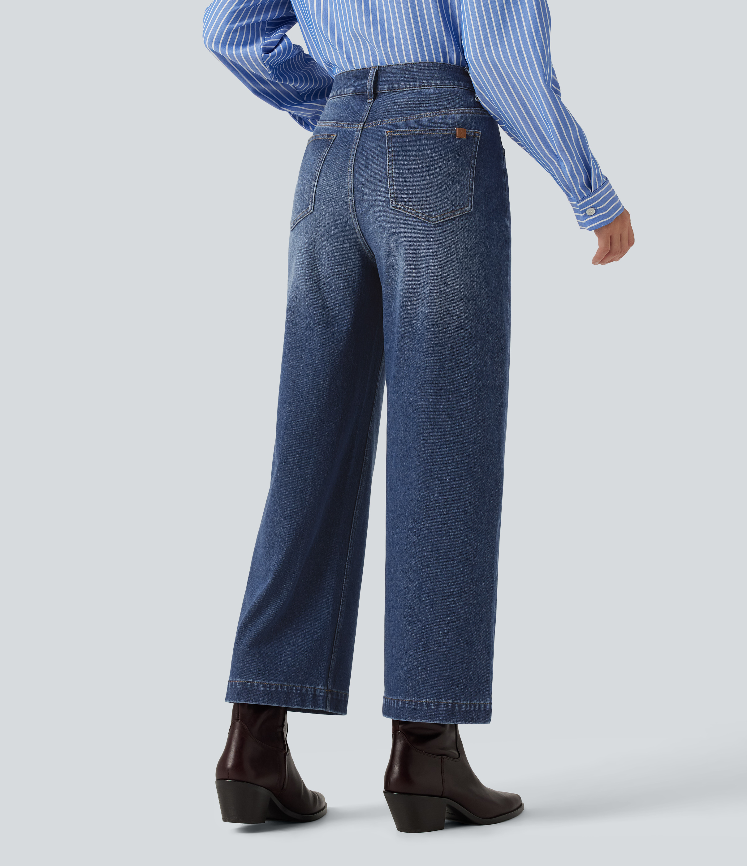 Tide Blue Denim Halara Flex™ - Lässige Jeans mit hohem Bund, mehreren Taschen und weitem Bein / 2