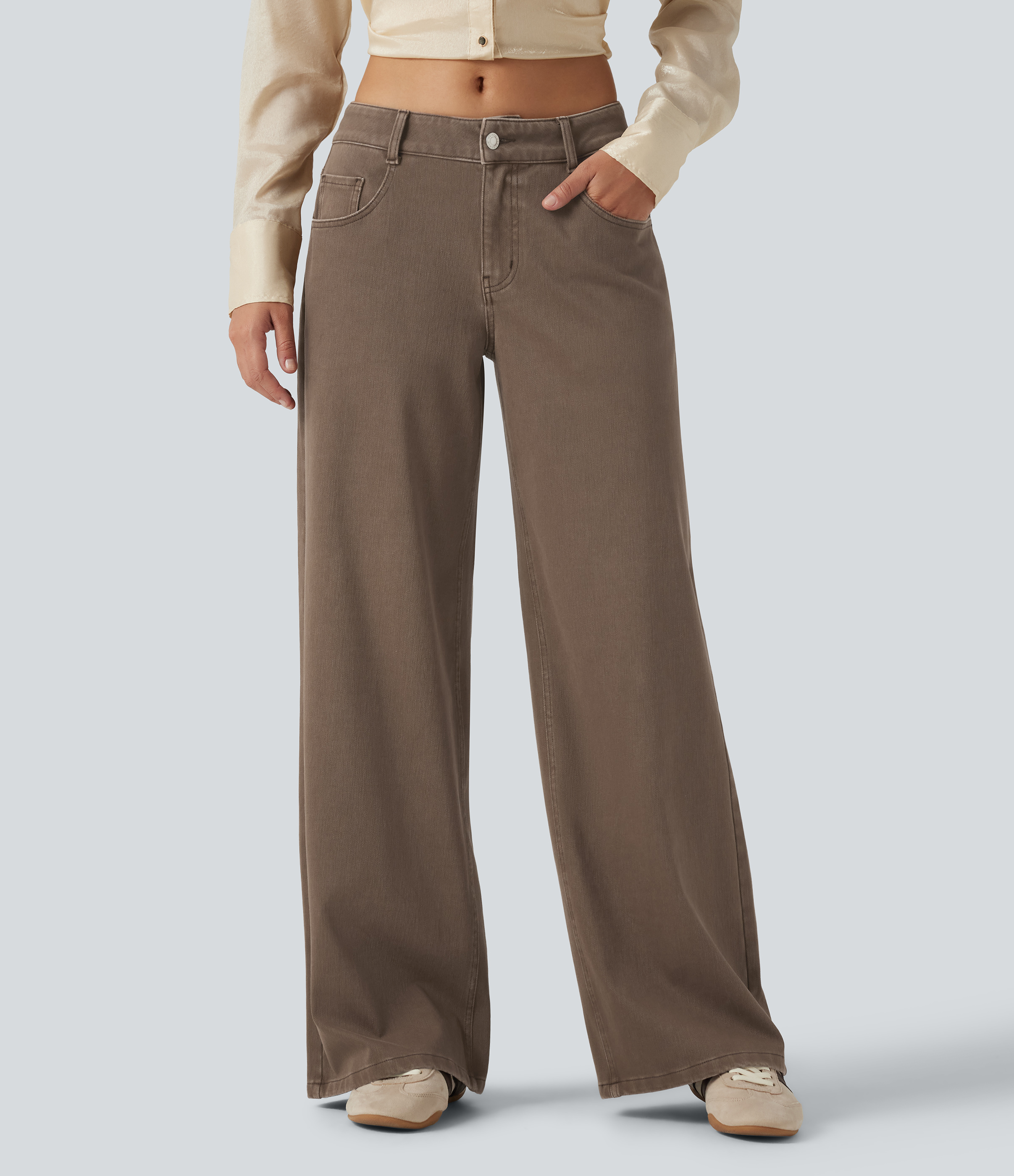 Halara Flex™ Low Rise Wide Leg Casual Jeans with Pockets