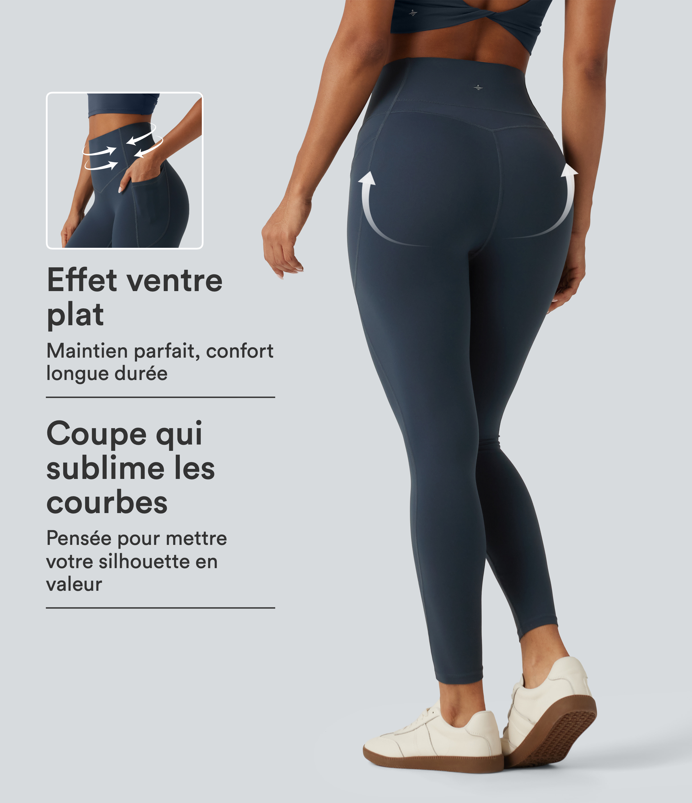 Legging de yoga curvy Halara UltraSculpt™ taille haute gainant et sculptant avec poches