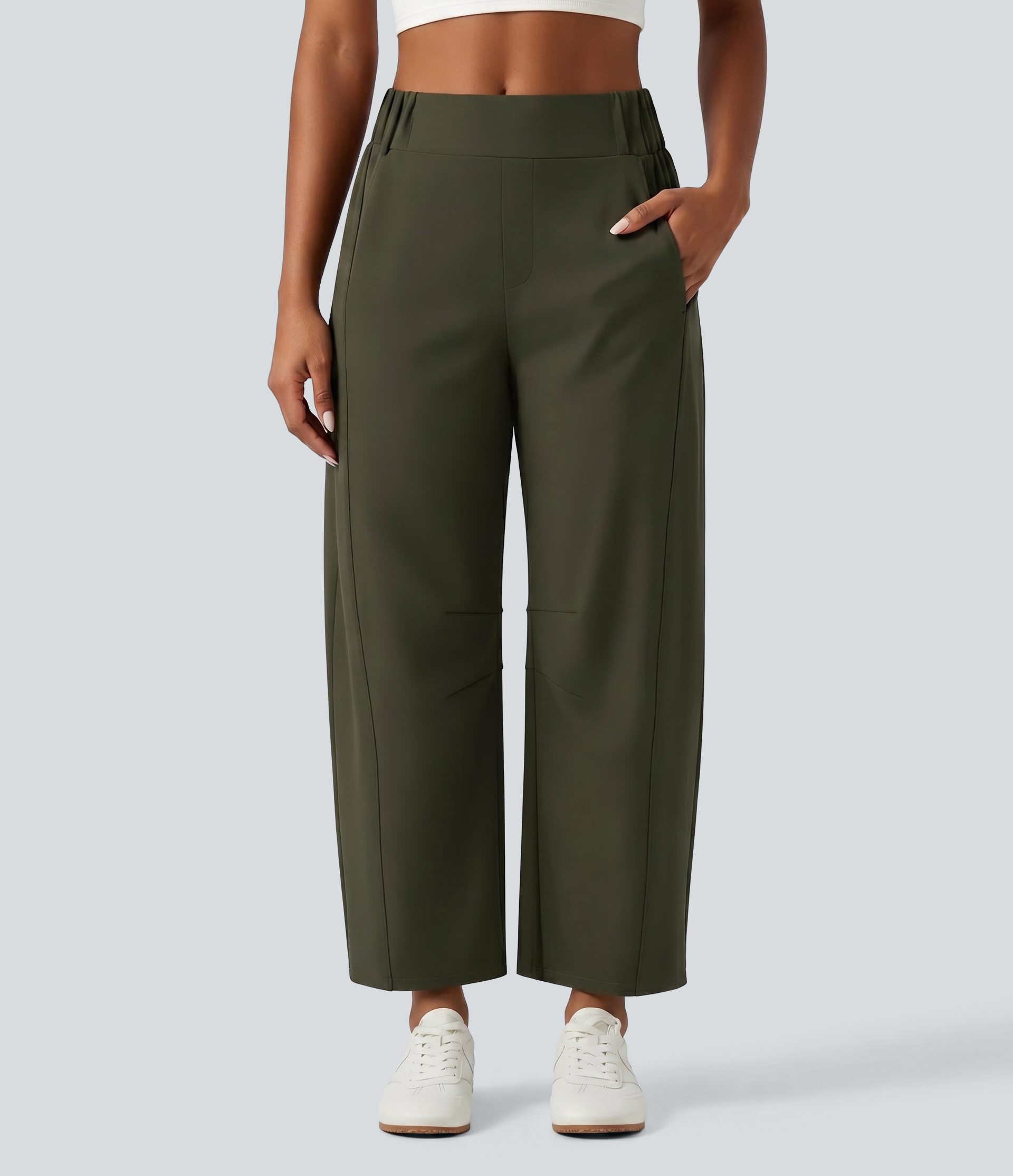 Pantalon de yoga DayStretch taille mi-haute coupe barrel avec poches