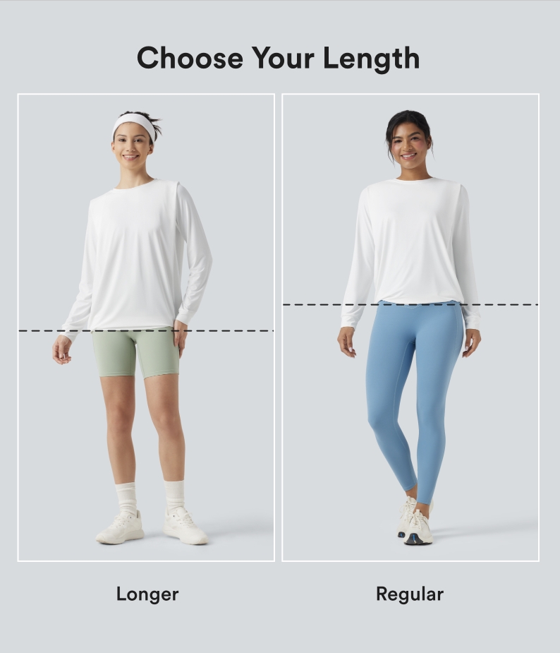 Weiß Rundhals-Langarm-Yoga-Sporttop mit Raffung - UPF50+ / 2